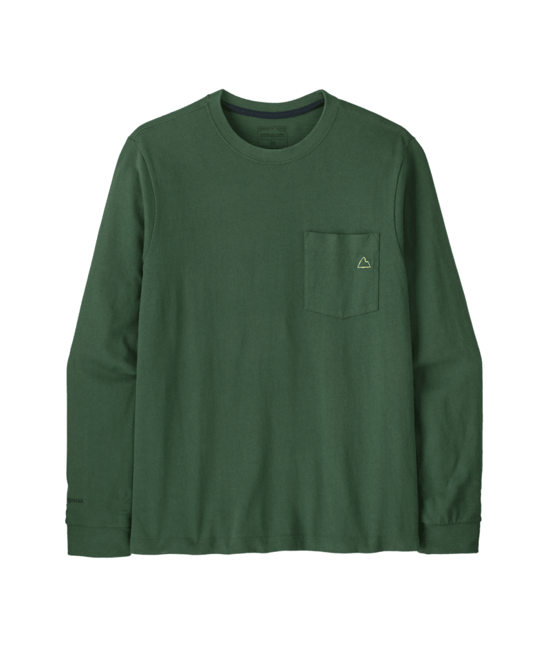 Men's Long-Sleeved Midweight Fitz Roy Massif Pocket Tee in Canopy Green | Photo 1 | Patagonia