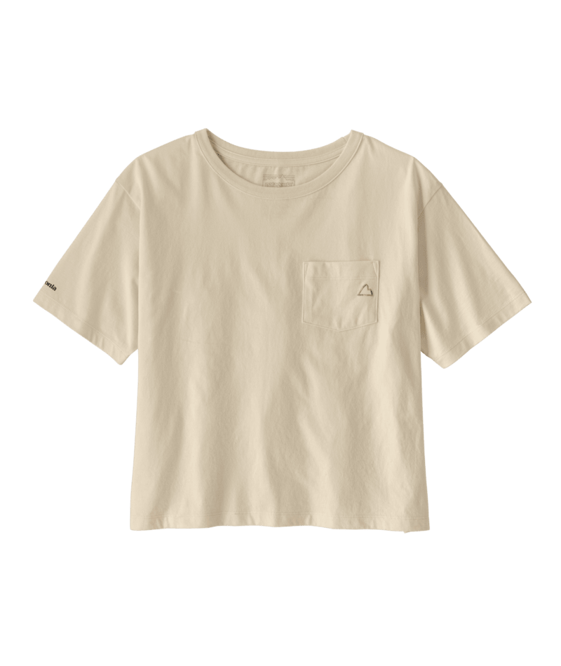 Women's Fitz Roy Massif Easy Cut Pocket Tee in Undyed Natural | Photo 1 | Patagonia