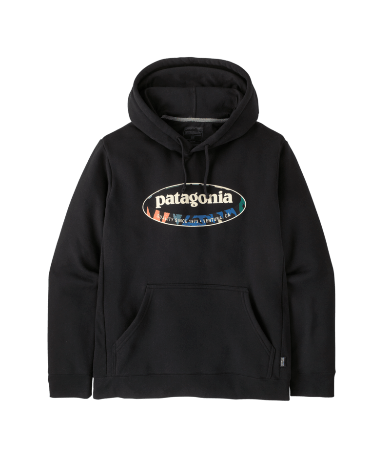 Men's '95 Oval Logo Uprisal Hoody in Black: Kaleido | Photo 1 | Patagonia