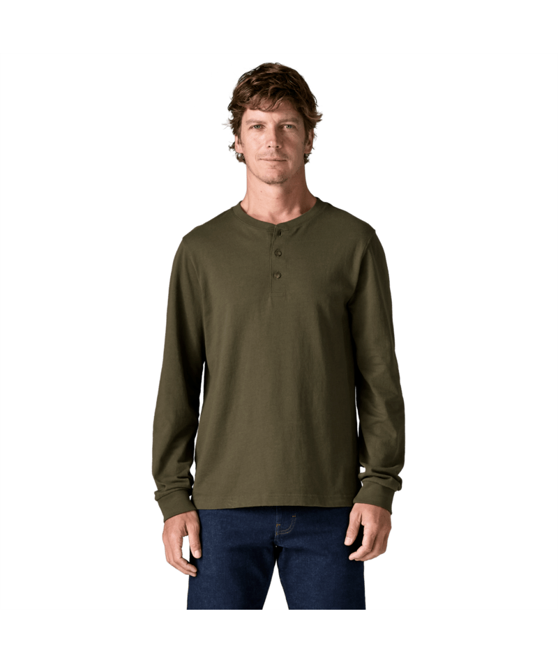 Men's Long-Sleeved Henley Shirt in Basin Green | Photo 2 | Patagonia