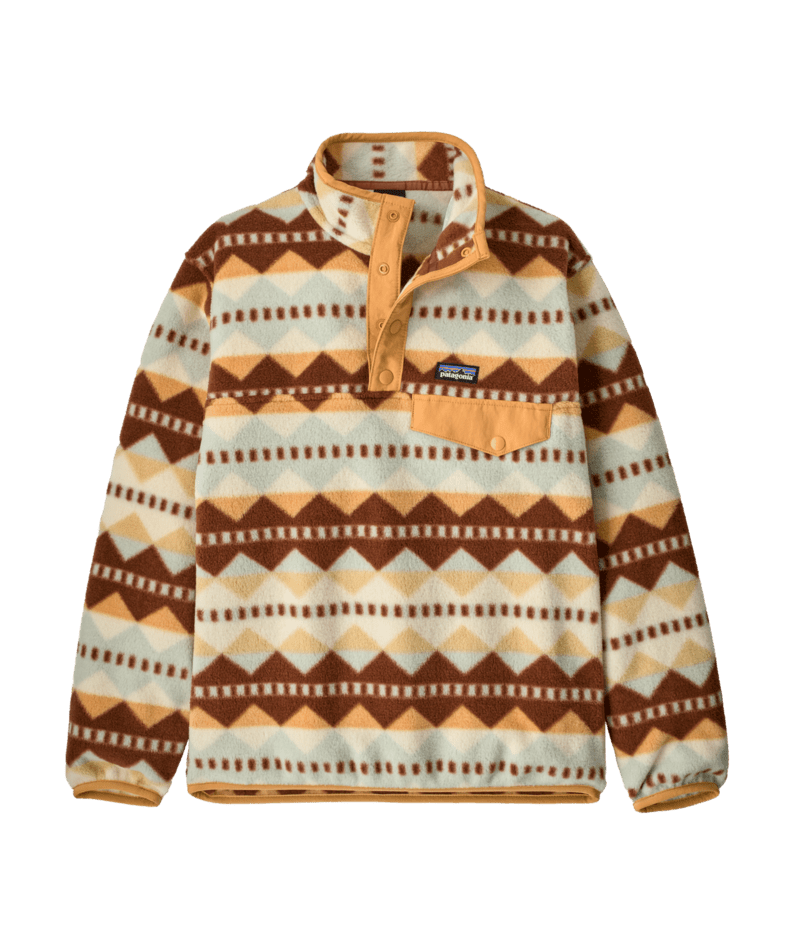 Kids' Lightweight Synchilla Snap-T Pullover in Diamond Stripe: Flurry Green | Photo 1 | Patagonia