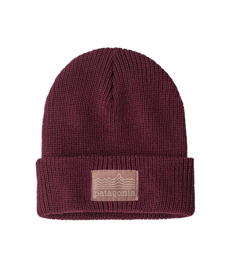 Kids' Logo Beanie in Strata Stencil: Berry Fig | Photo 1 | Patagonia