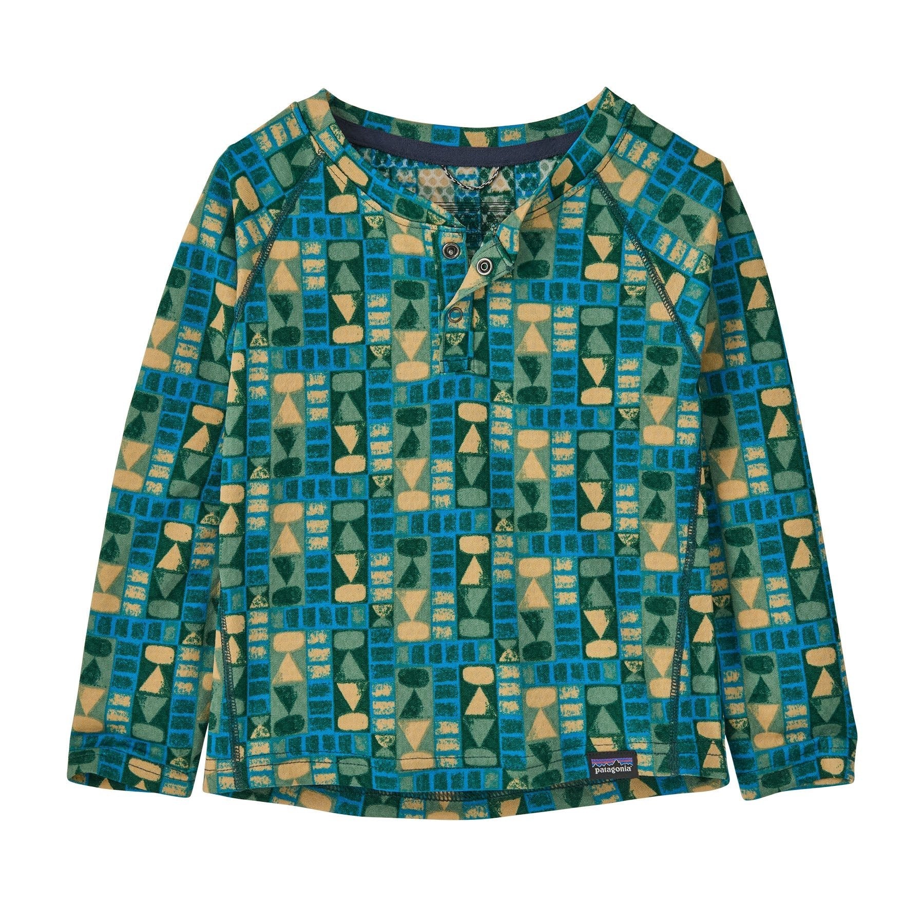 Baby Capilene® Midweight Henley in Tree Line: Uplift Blue | Patagonia Bend