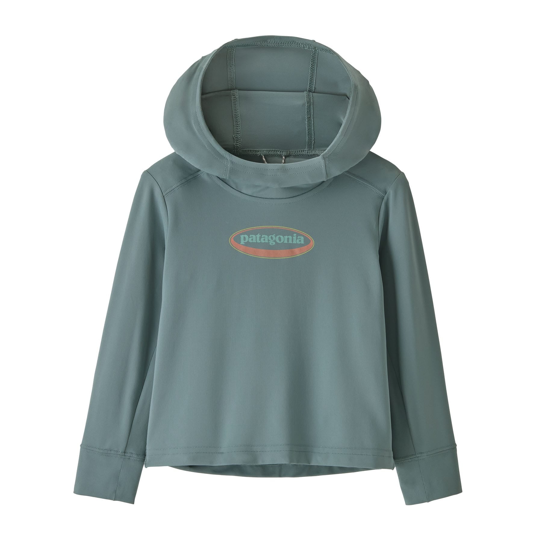 Baby Capilene® Silkweight Hoody in '95 Oval Logo Shelly Shelly: Blue Sage | Patagonia Bend