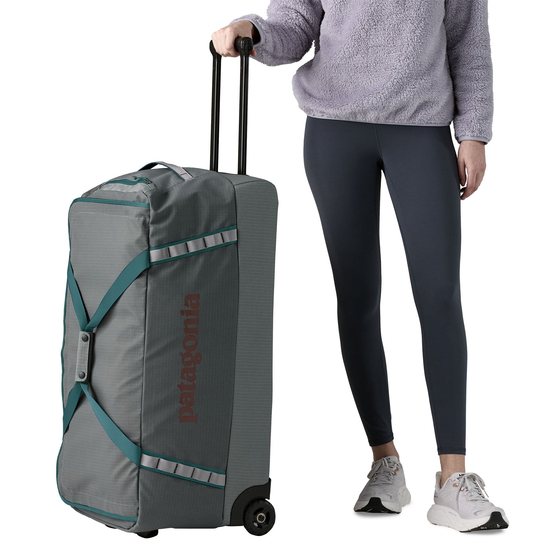 Black Hole Wheeled Duffel 100L in Noble Grey | Patagonia Bend
