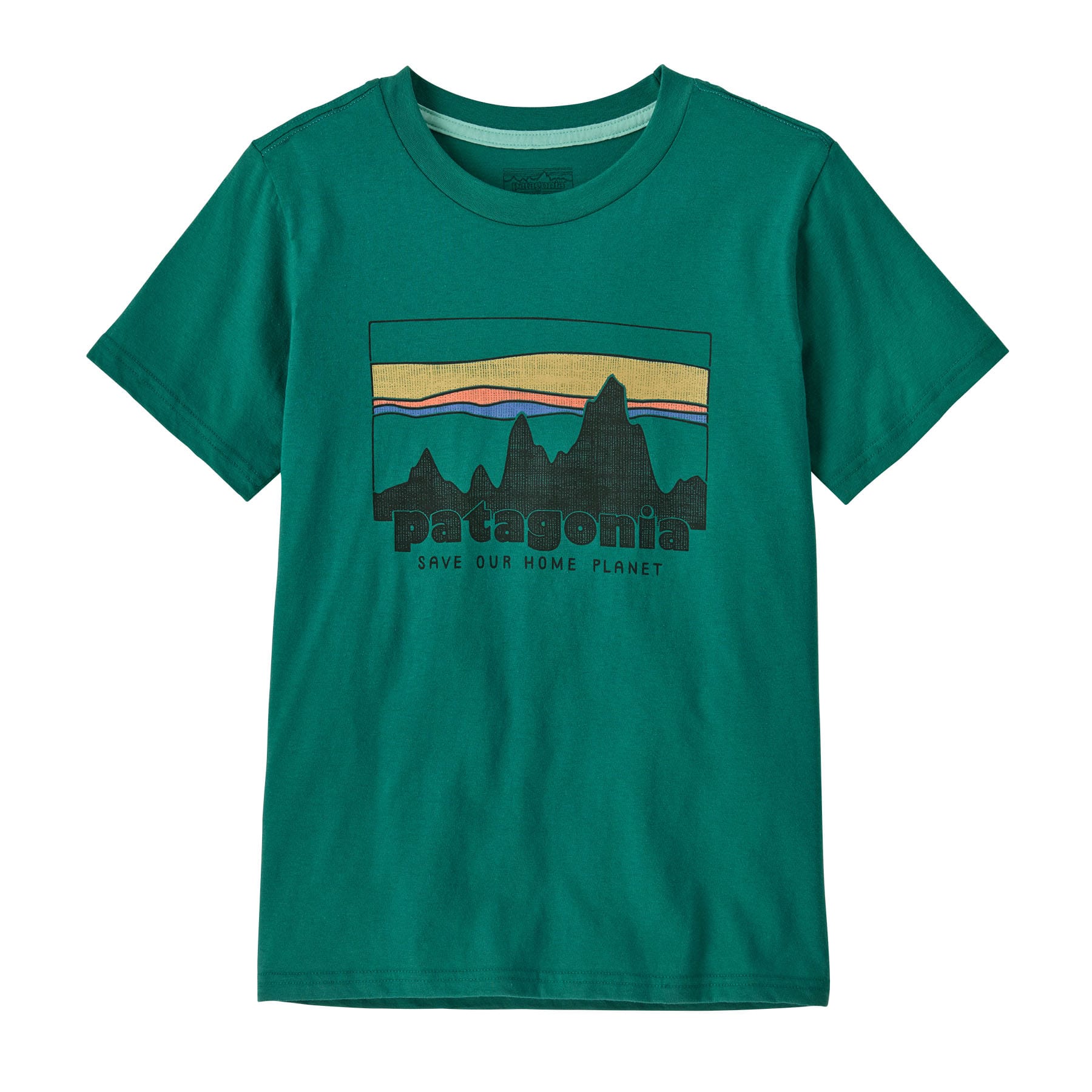 Kid's '73 Skyline T-Shirt in Gem Green | Patagonia Bend