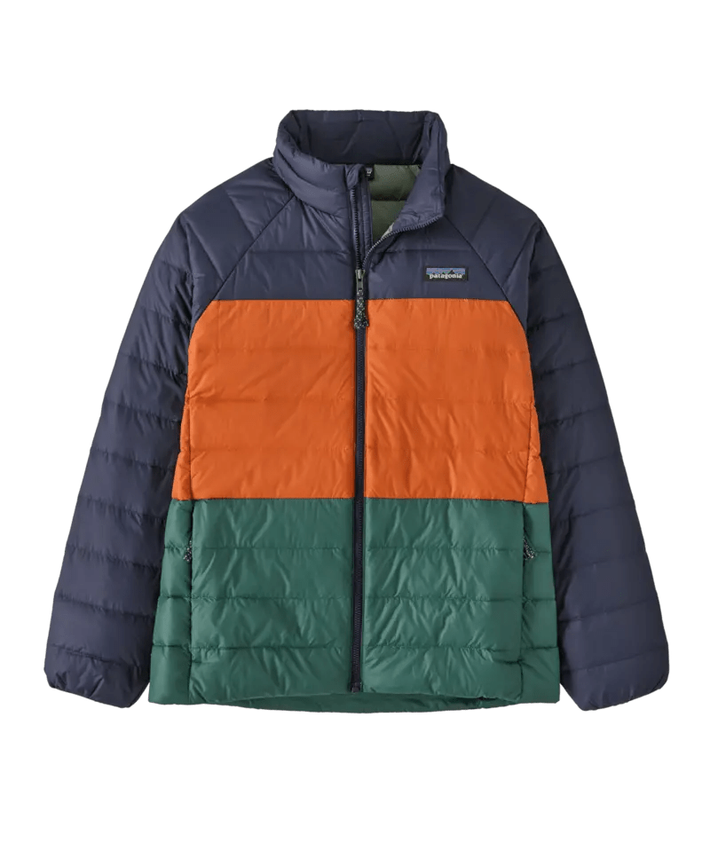 Kid's Down Sweater in New Navy w/Redtail Rust | Patagonia Bend