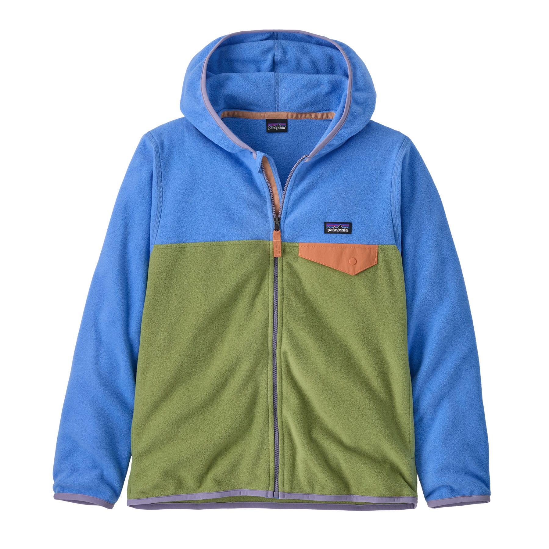 Kid's Micro D Snap - T Jacket in Buckhorn Green w/Abundant Blue | Patagonia Bend