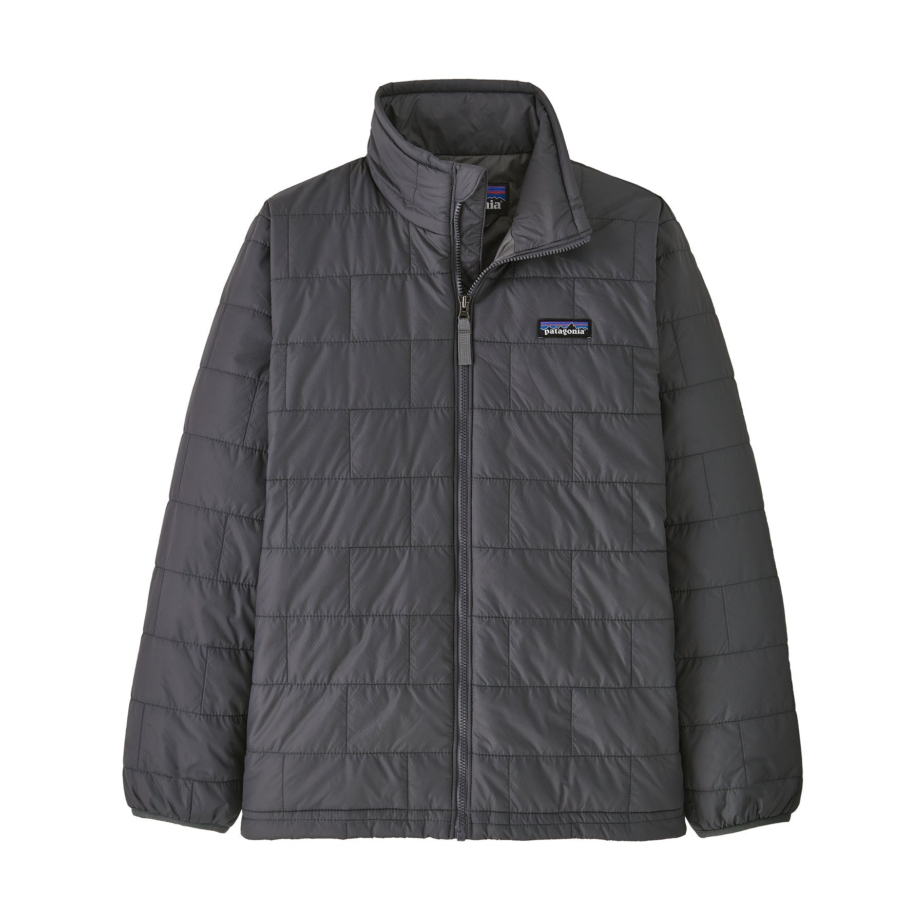 Kid's Nano Puff® Brick Quilt Jacket in Forge Grey w/Noble Grey | Patagonia Bend
