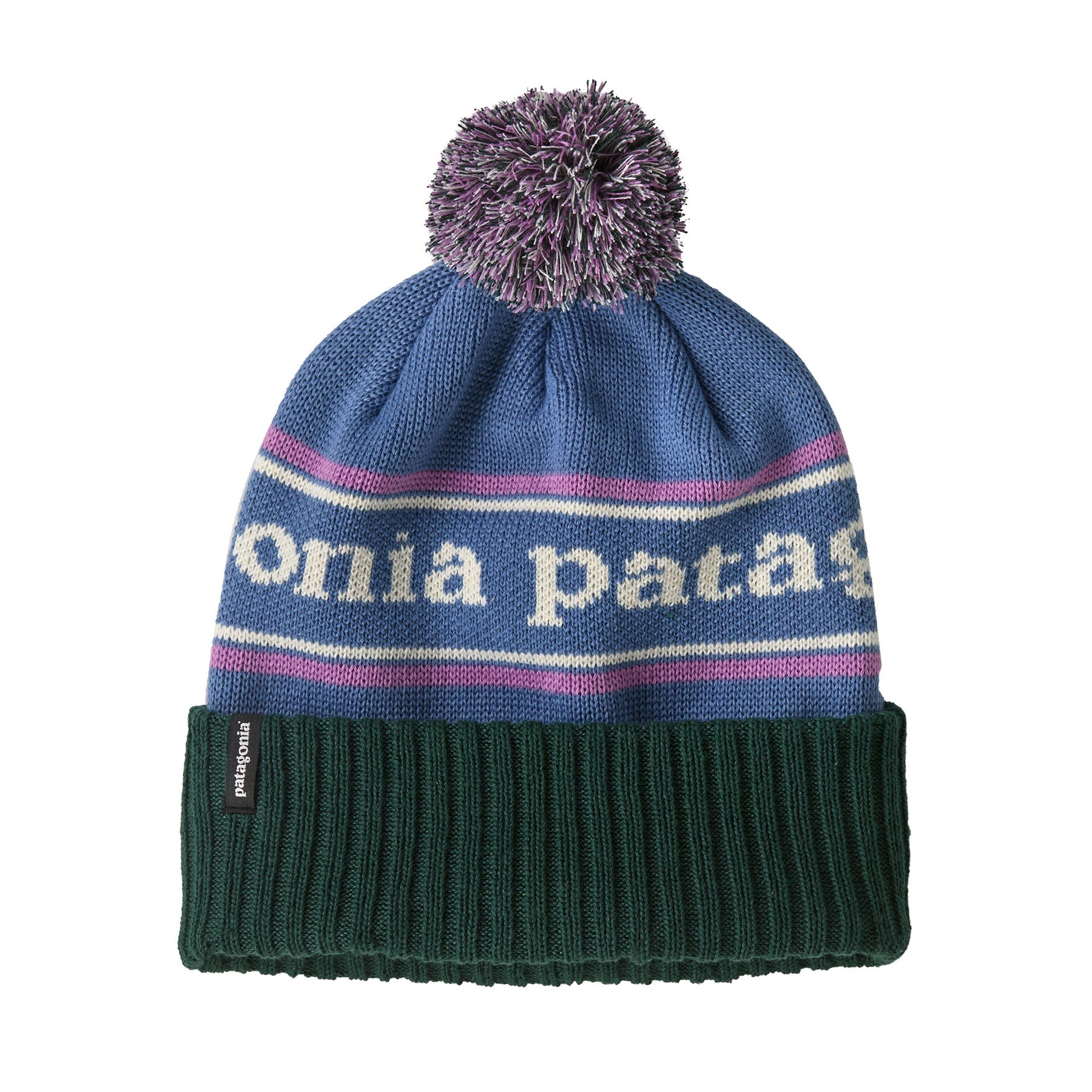 Kid's Powder Town Beanie in Park Stripe: Brisk Purple | Patagonia Bend