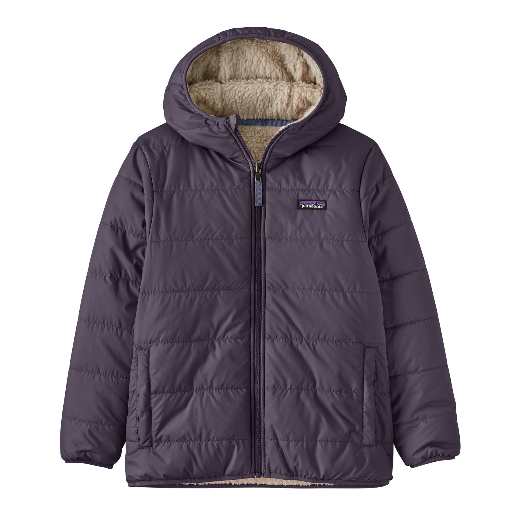 Kid's Reversible Ready Freddy Hoody in Plummet Purple | Patagonia Bend