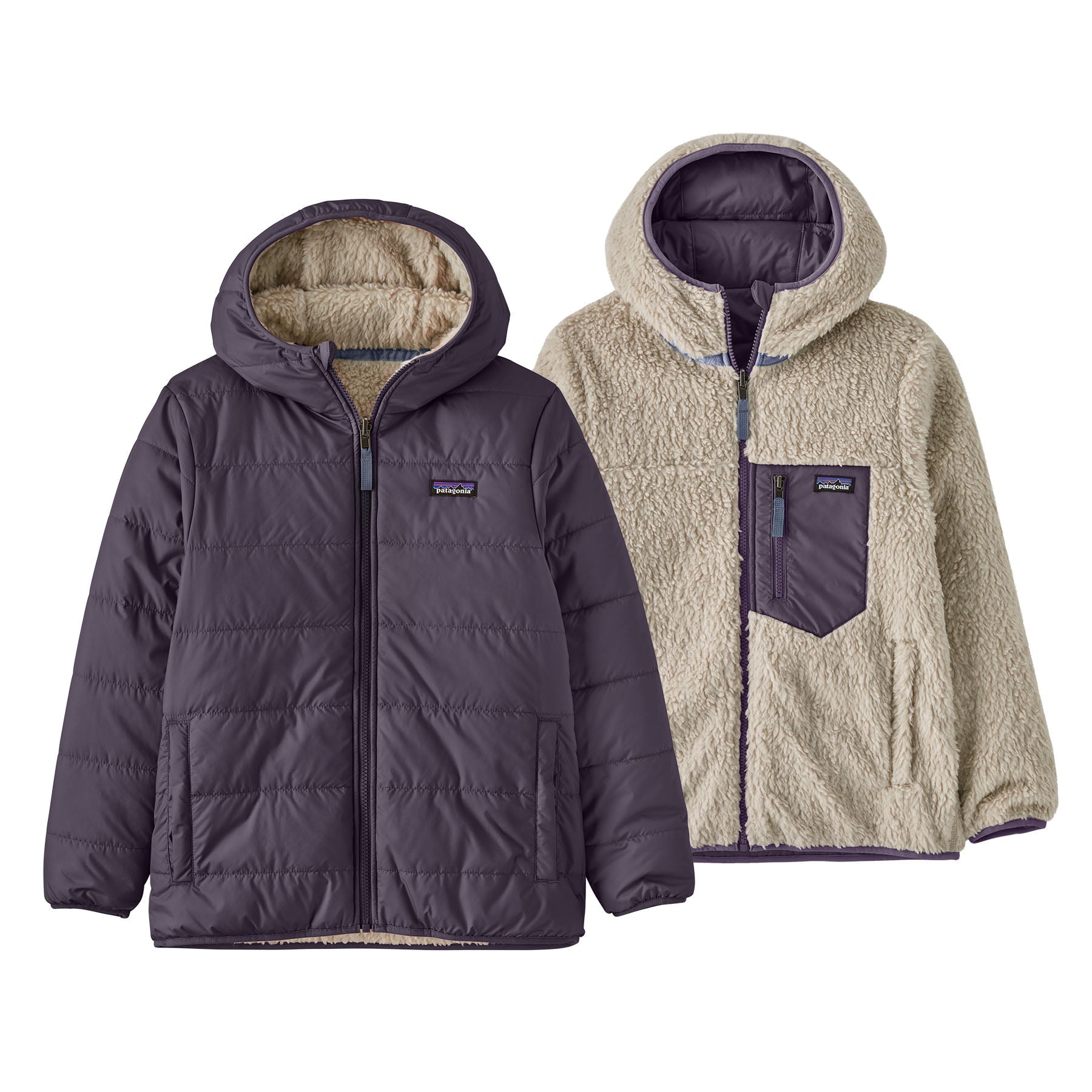 Kid's Reversible Ready Freddy Hoody in Plummet Purple | Patagonia Bend