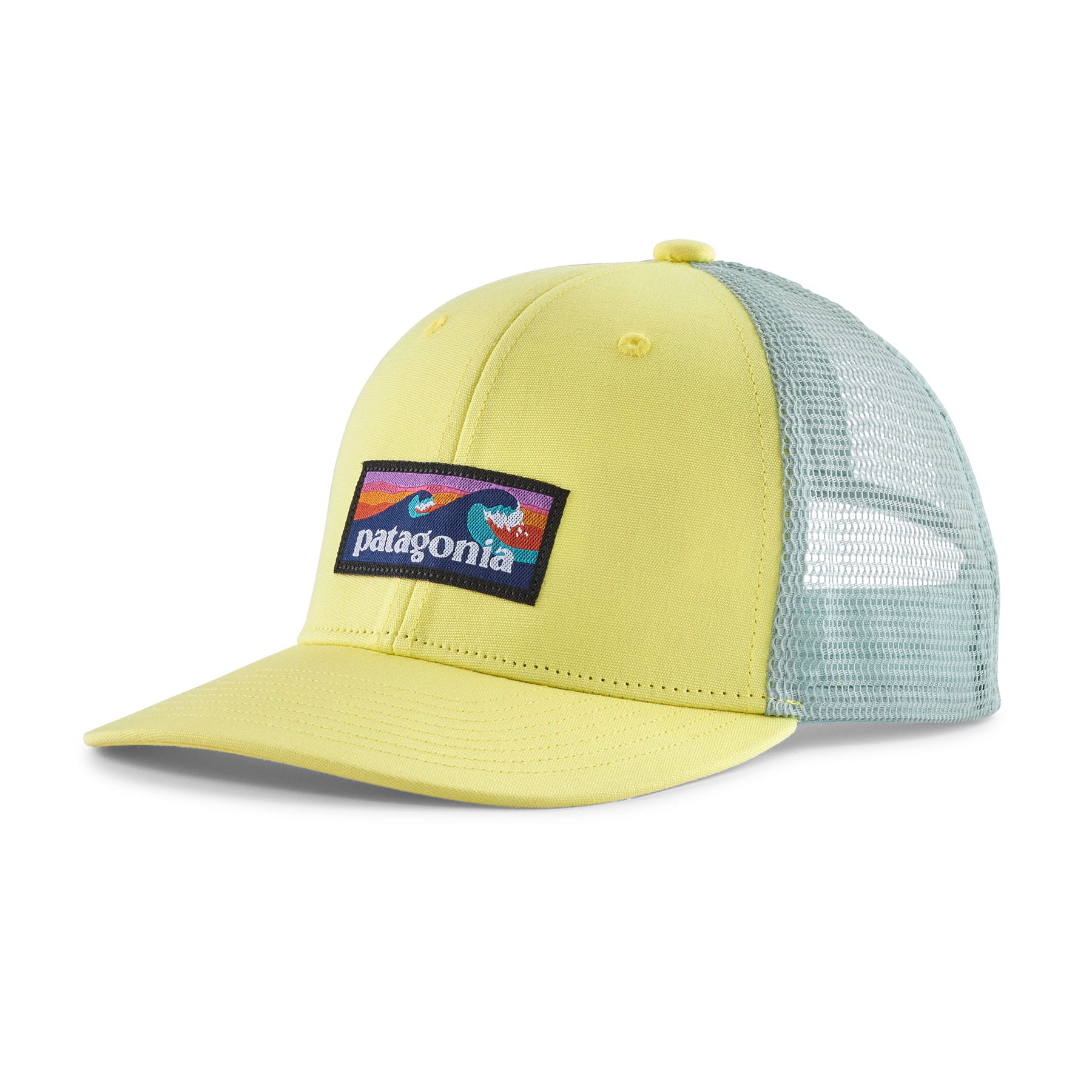 Kid's Trucker Hat in Boardshort Logo: Lemon Zest | Patagonia Bend