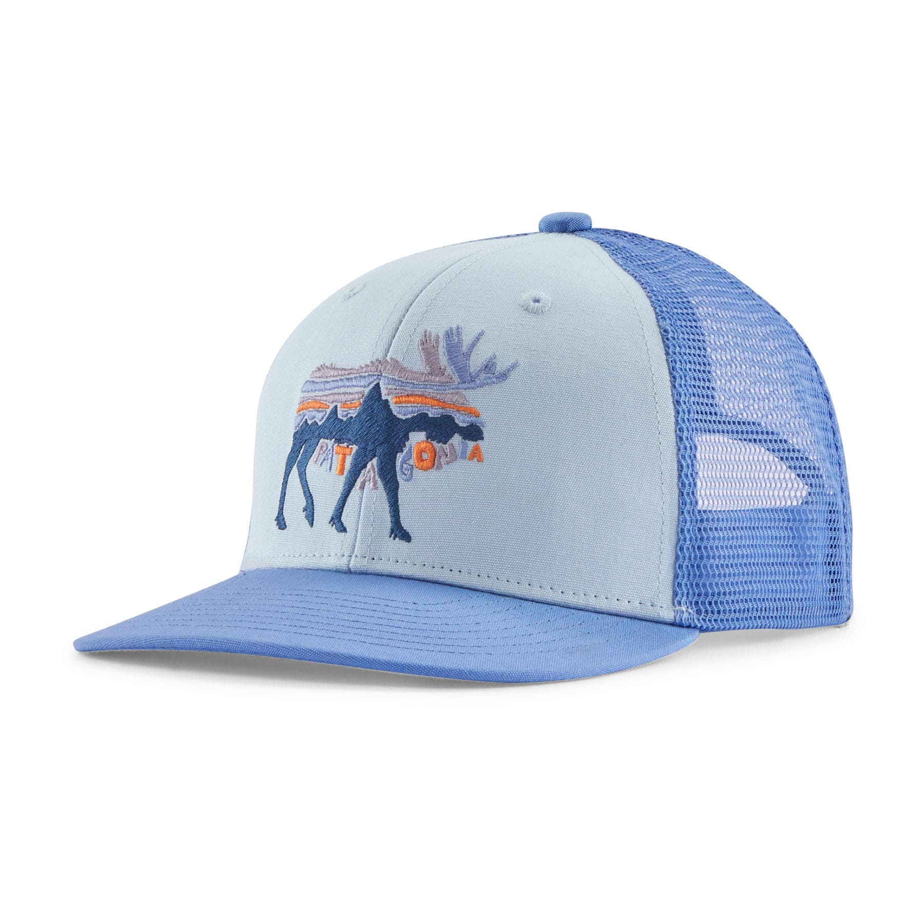 Kid's Trucker Hat in Fitz Roy Moose: Fleck Blue | Patagonia Bend
