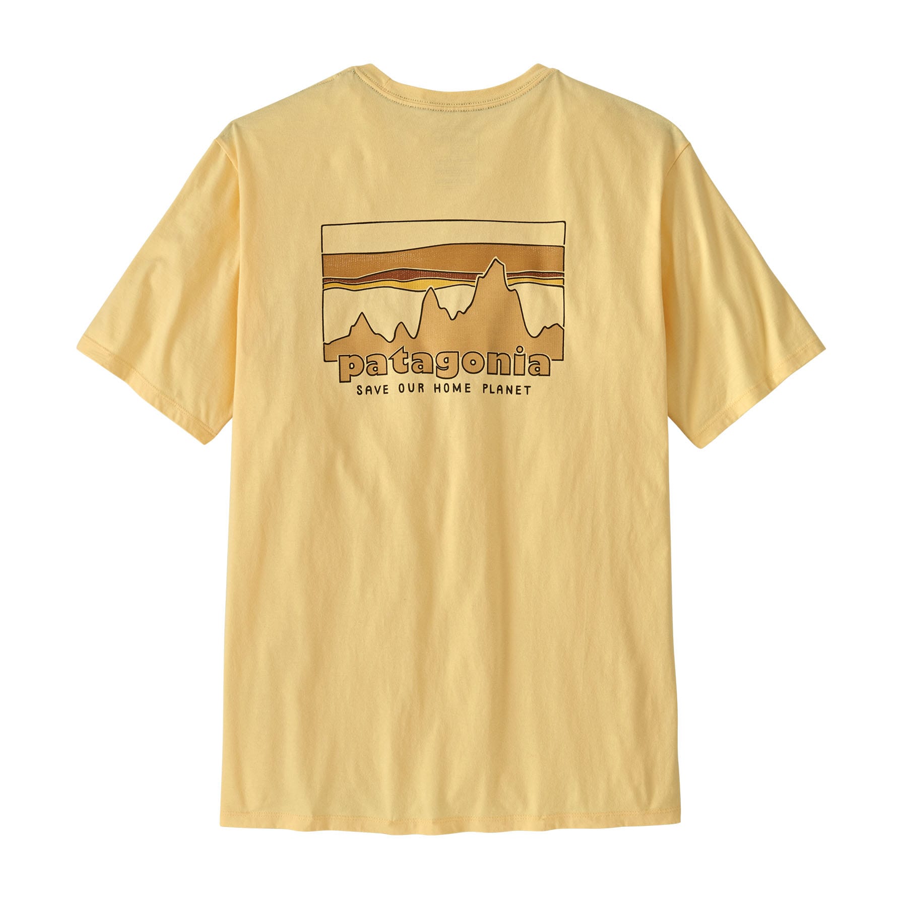 Men's '73 Skyline Organic T-Shirt in Buttercup Yellow | Patagonia Bend