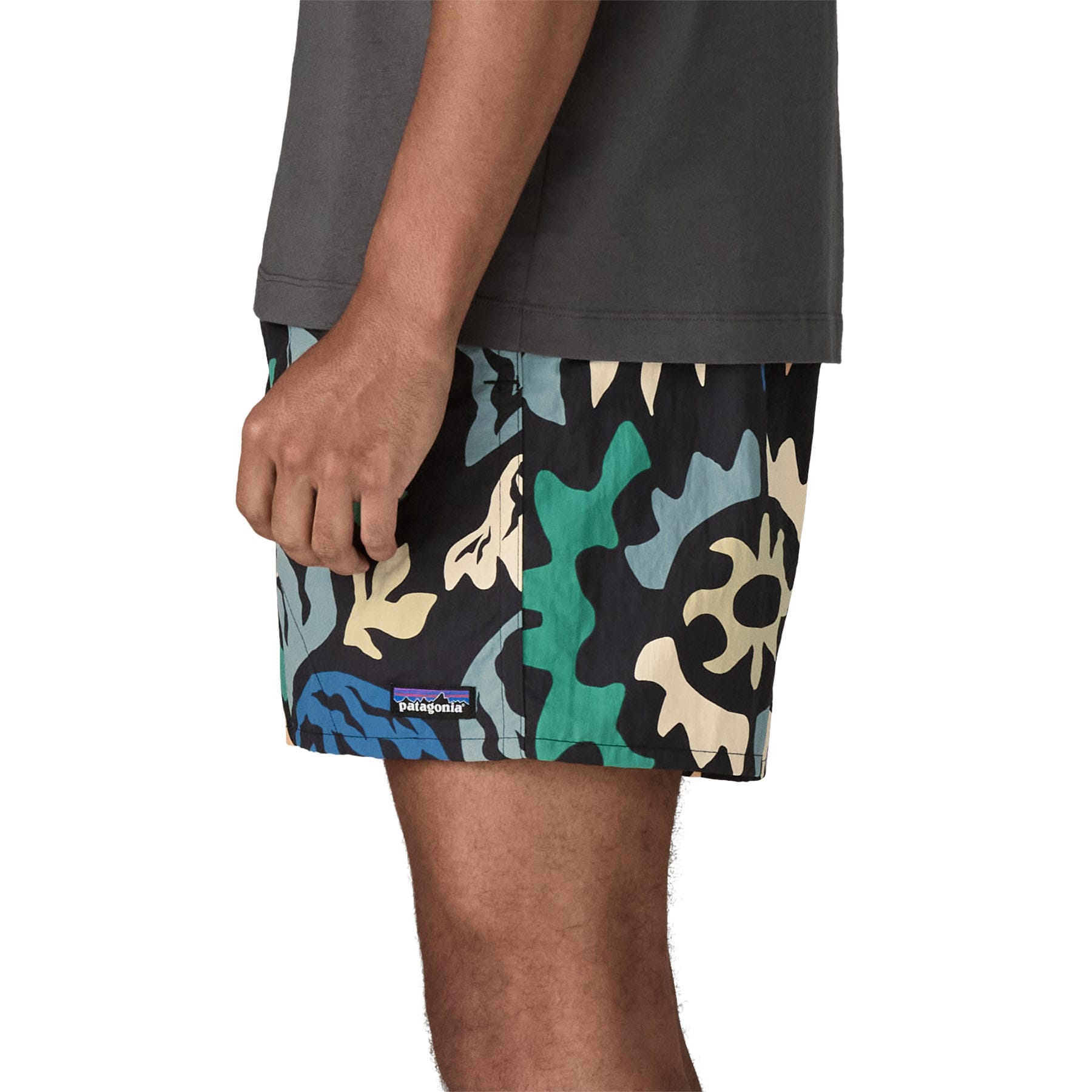 Men's Baggies Shorts - 5 in. in Kaleido: Black | Patagonia Bend