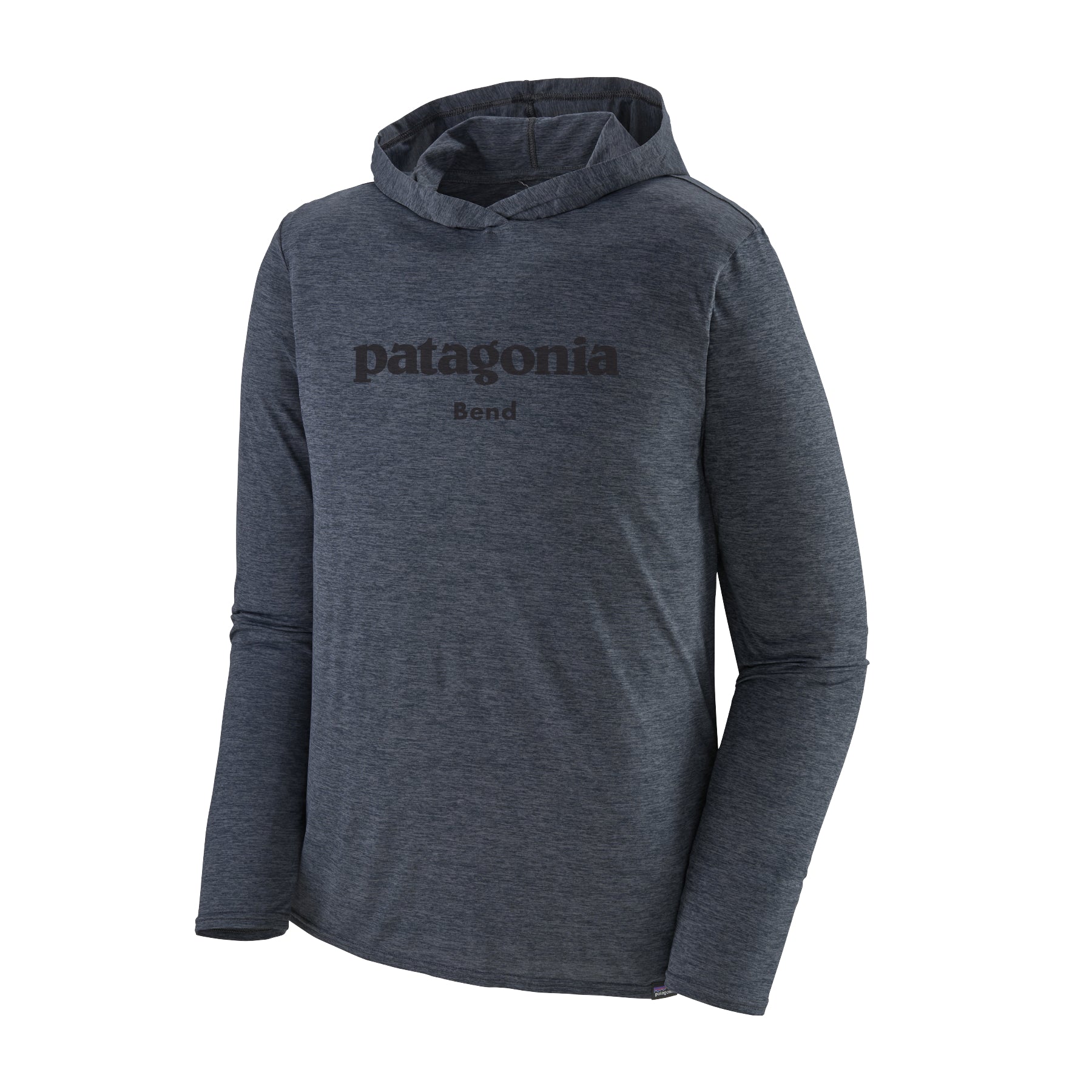 Men's Capilene Cool Daily Graphic Hoody - Patagonia Bend in SMOLDER BLUE - LIGHT SMOLDER BLUE X - DYE | Patagonia Bend