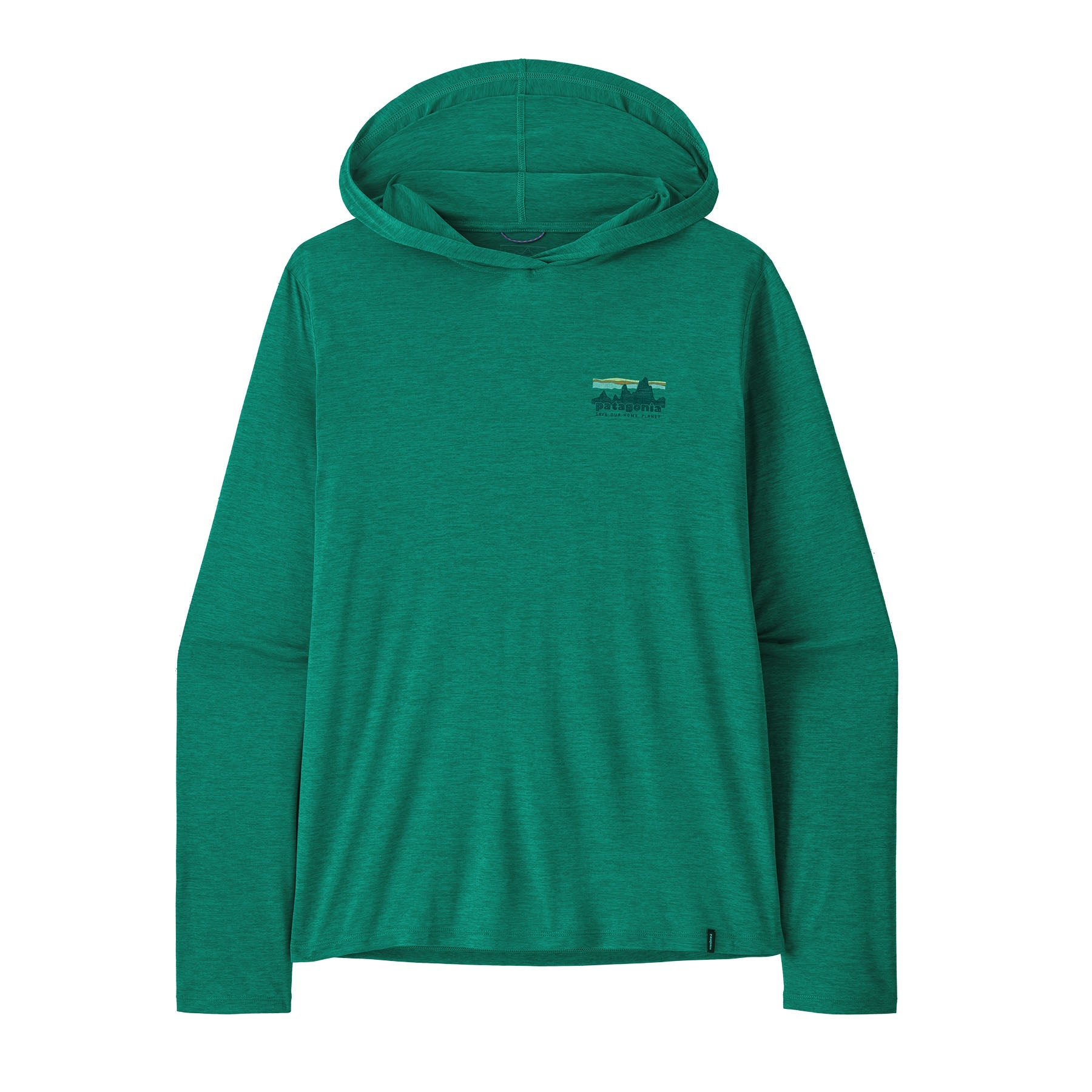 Men's Capilene® Cool Daily Hoody - '73 Skyline in Gem Green - Light Gem Green X - Dye | Patagonia Bend
