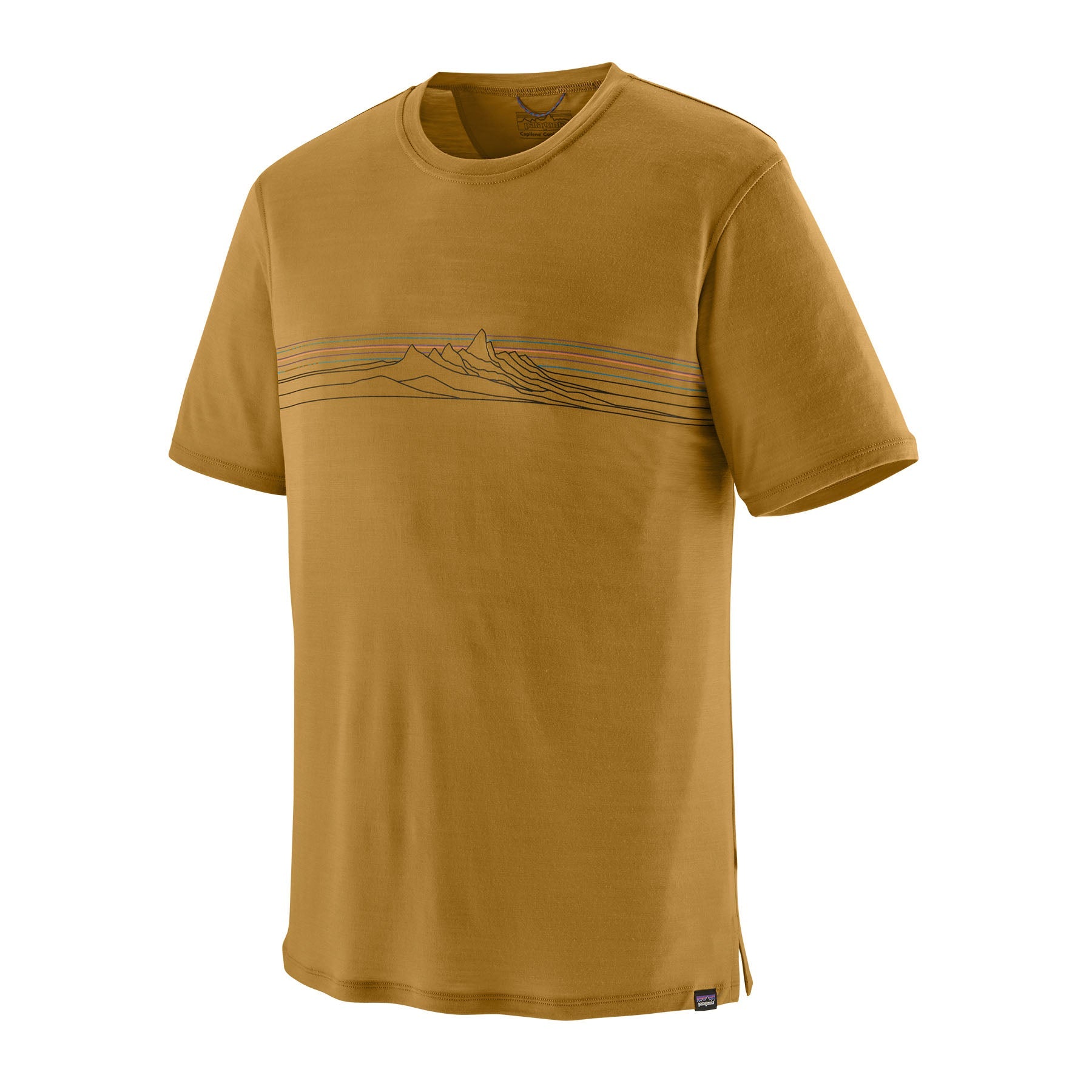 Men's Capilene® Cool Merino Blend Shirt in Strata Stripe: Bobcat Brown | Patagonia Bend