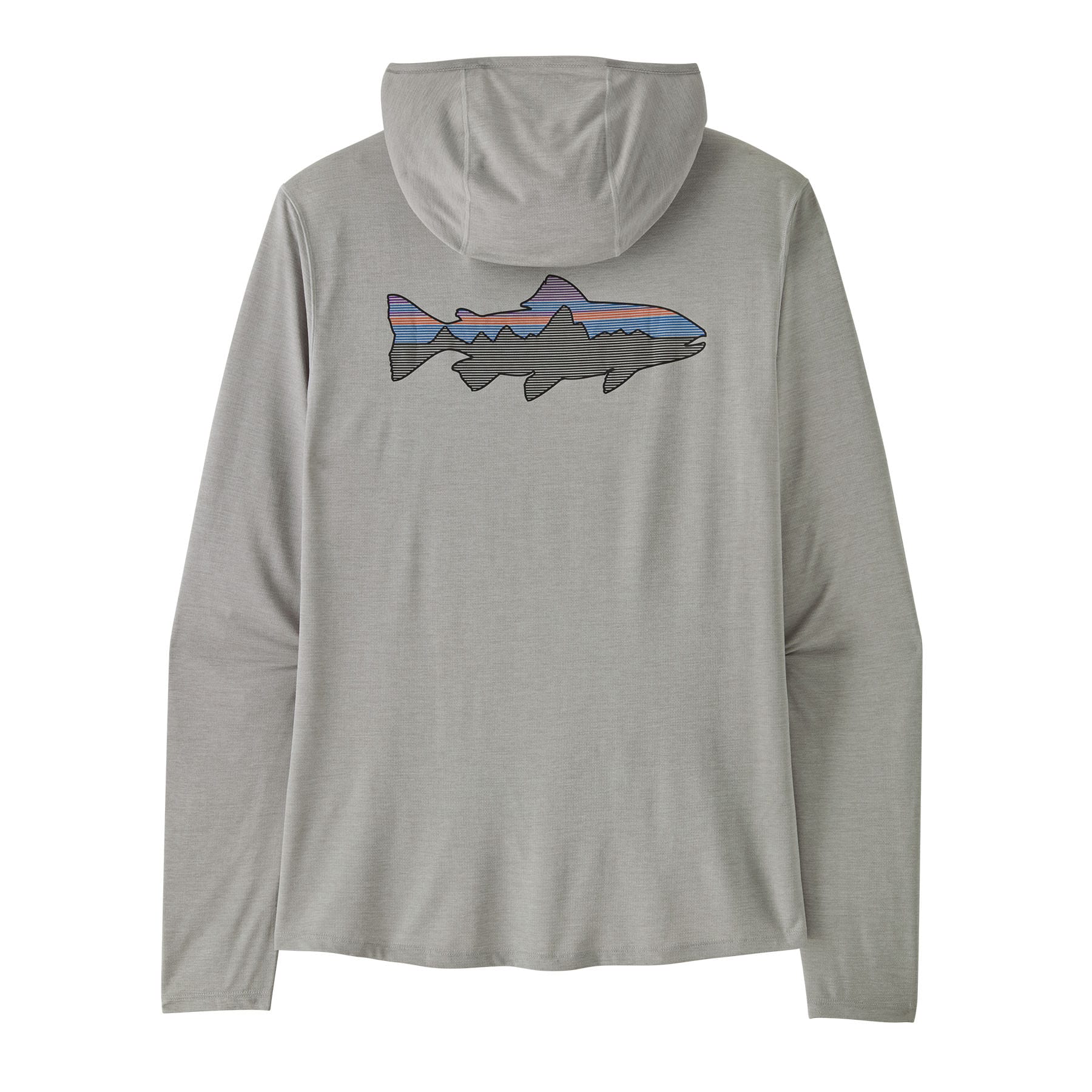 Men's Capilene® Cool Sun Hoody - Fitz Roy Trout in Crisp Grey - Salt Grey X - Dye | Patagonia Bend