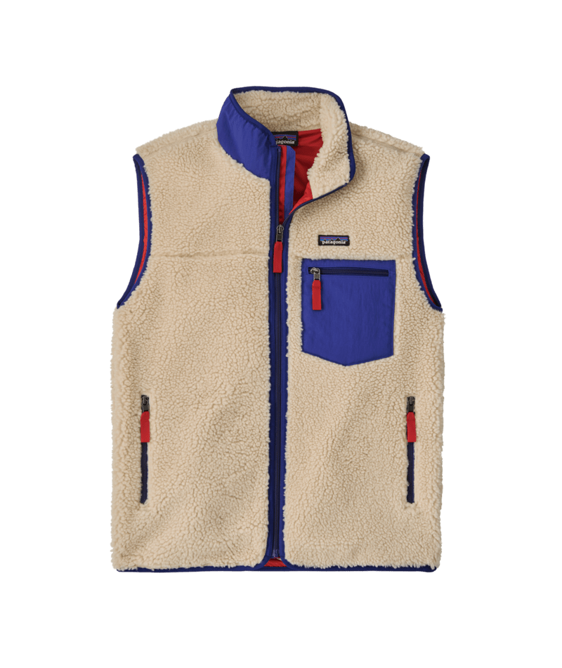Men's Classic Retro-X Vest in Dark Natural w/Cobalt Blue | Patagonia Bend
