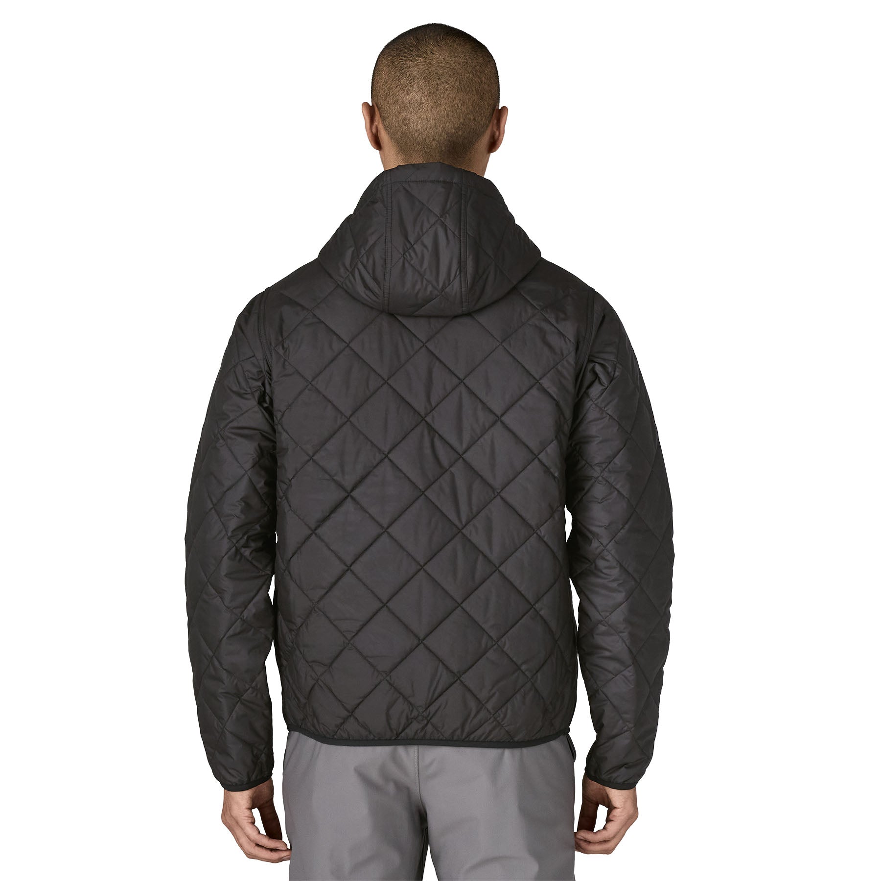 Men's Diamond Quilted Bomber Hoody in Black | Patagonia Bend