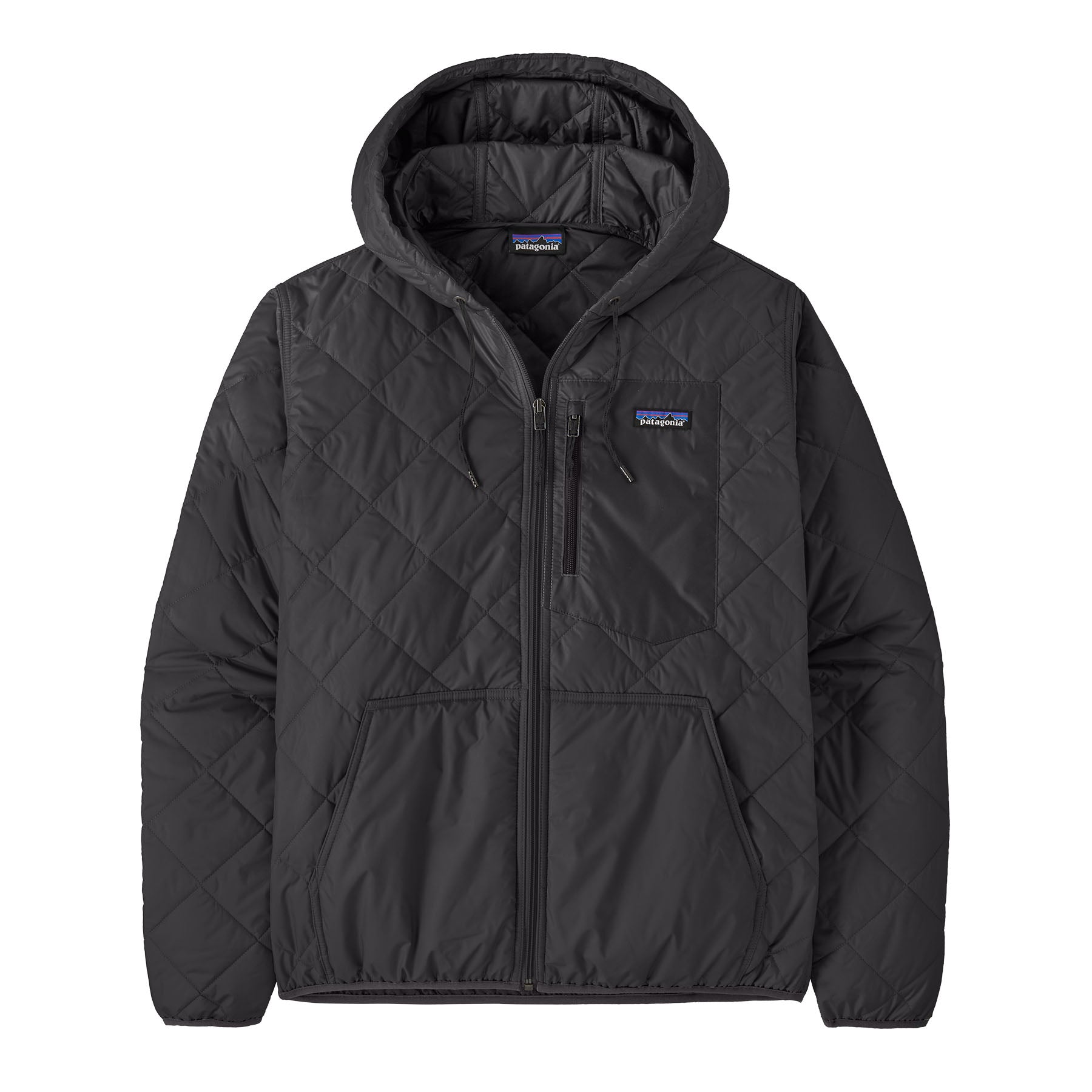 Men's Diamond Quilted Bomber Hoody in Black | Patagonia Bend
