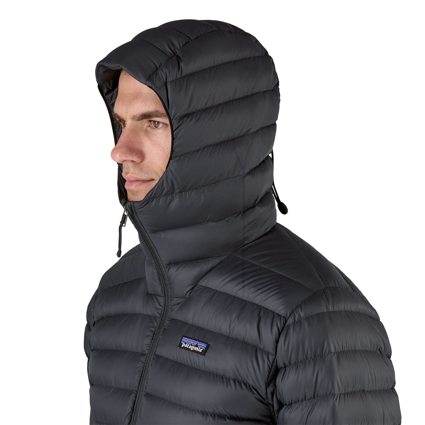 Men's Down Sweater Hoody in Black | Patagonia Bend