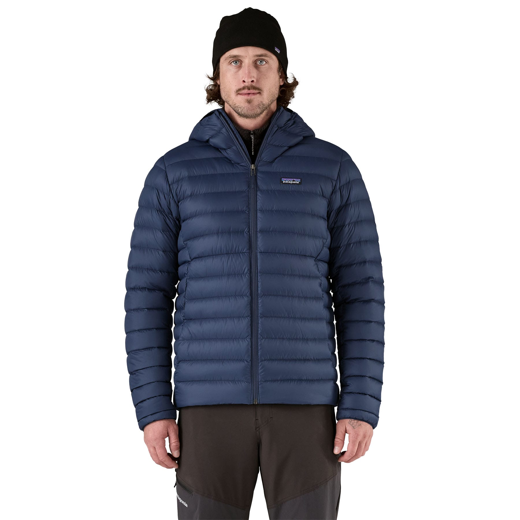 Men's Down Sweater Hoody in New Navy | Patagonia Bend