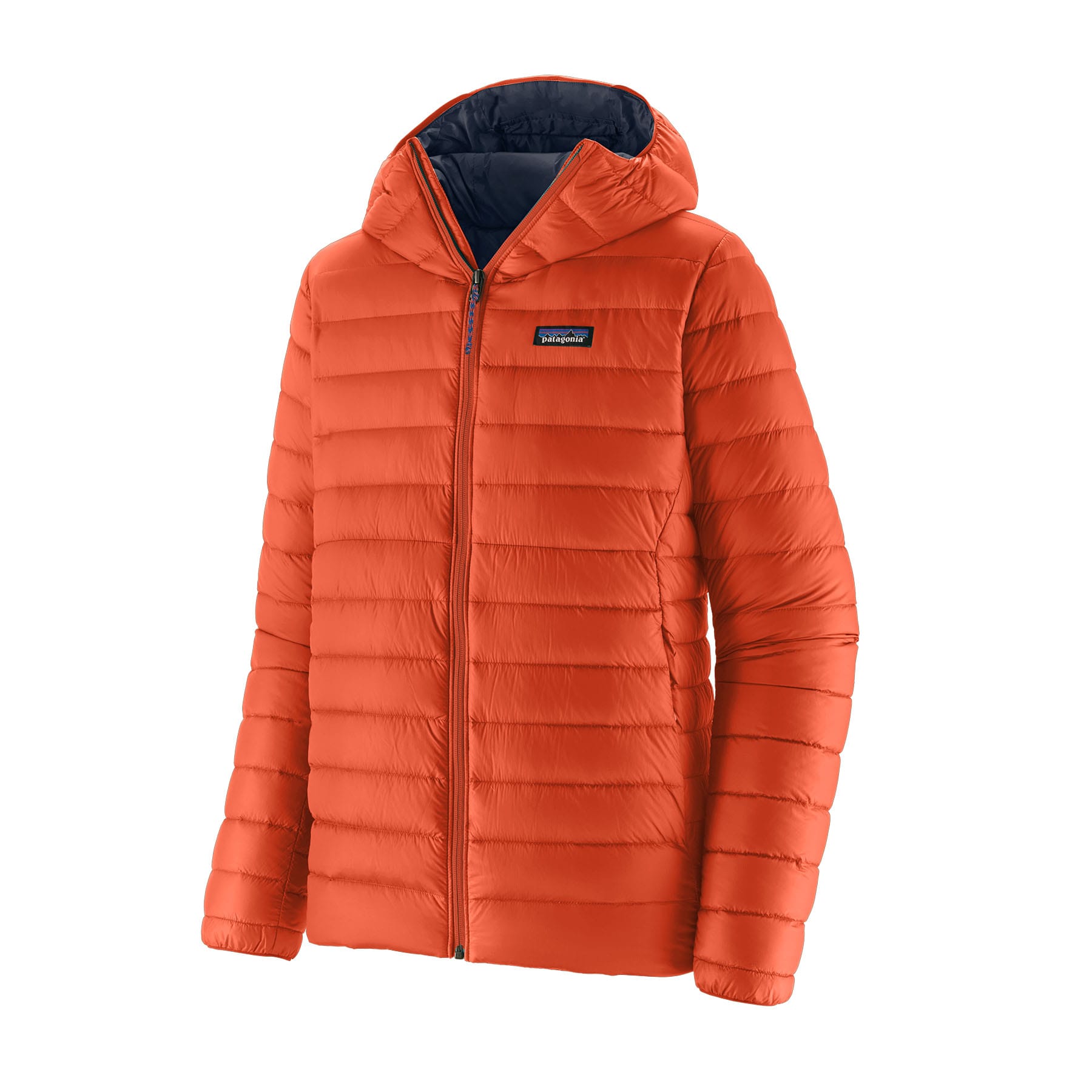 Men's Down Sweater Hoody in Pollinator Orange | Patagonia Bend