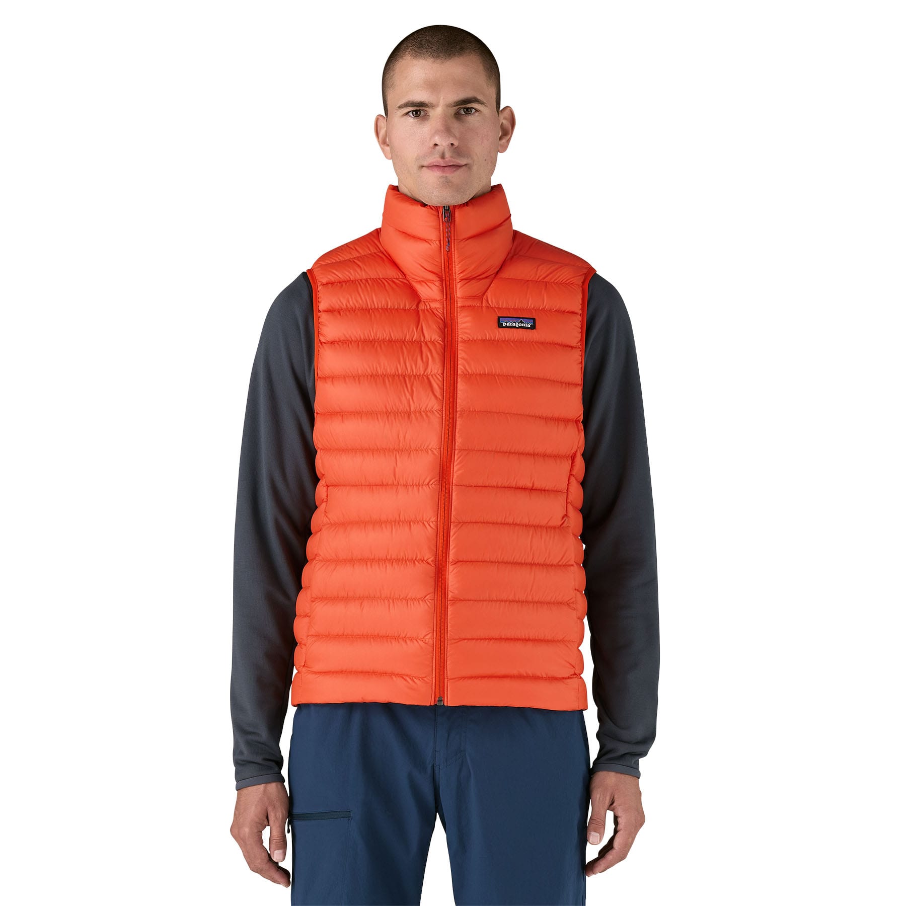 Men's Down Sweater Vest in Pollinator Orange | Patagonia Bend