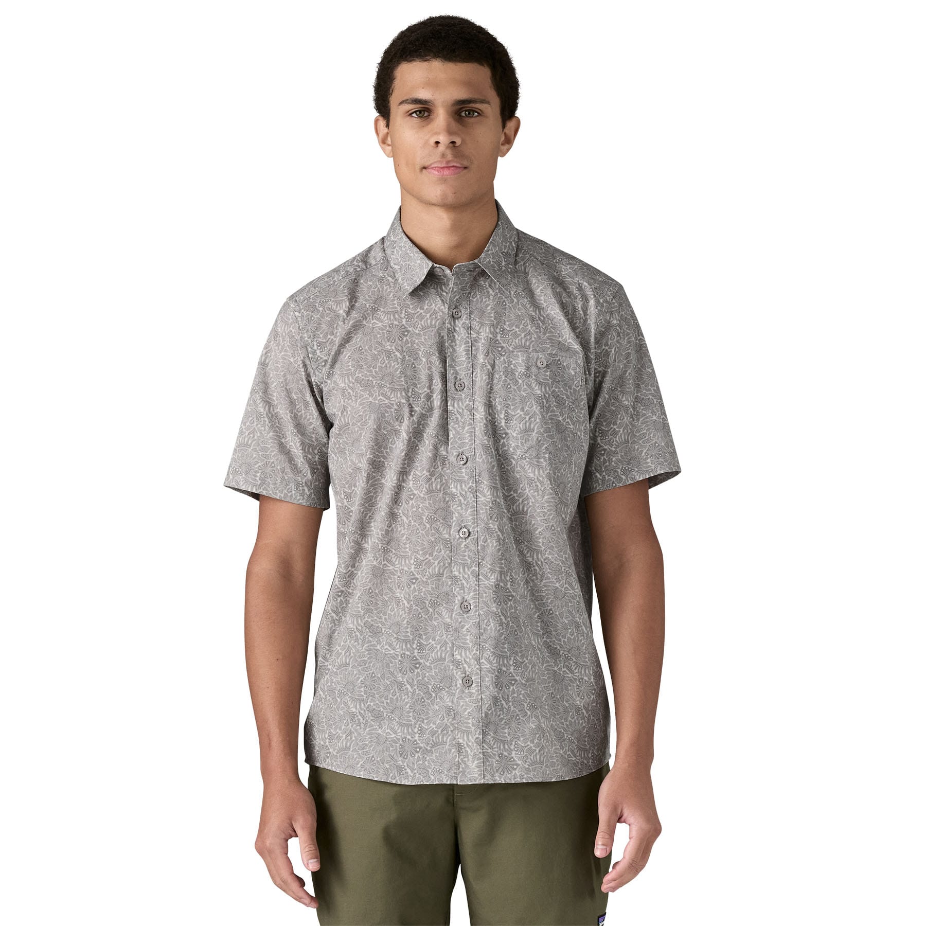 Men's Go To Shirt in Bees and Flowers: Salt Grey | Patagonia Bend