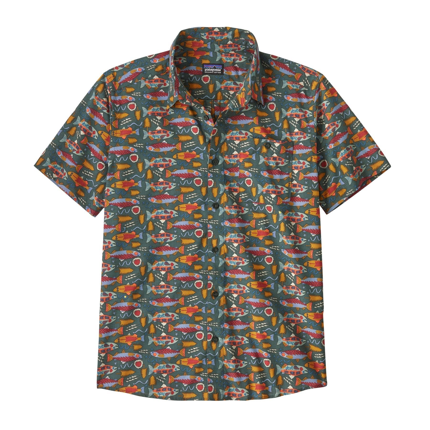 Men's Go To Shirt in Salmon Energy: Old Growth Green | Patagonia Bend