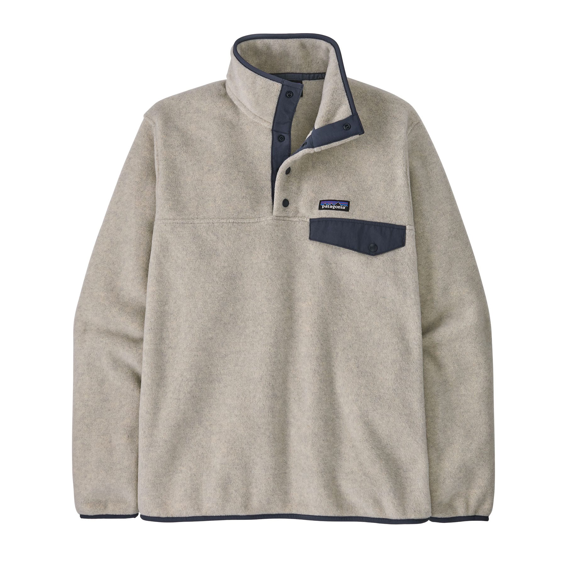 Men's Lightweight Synch Snap - T Pullover in Oatmeal Heather w/Smolder Blue | Patagonia Bend