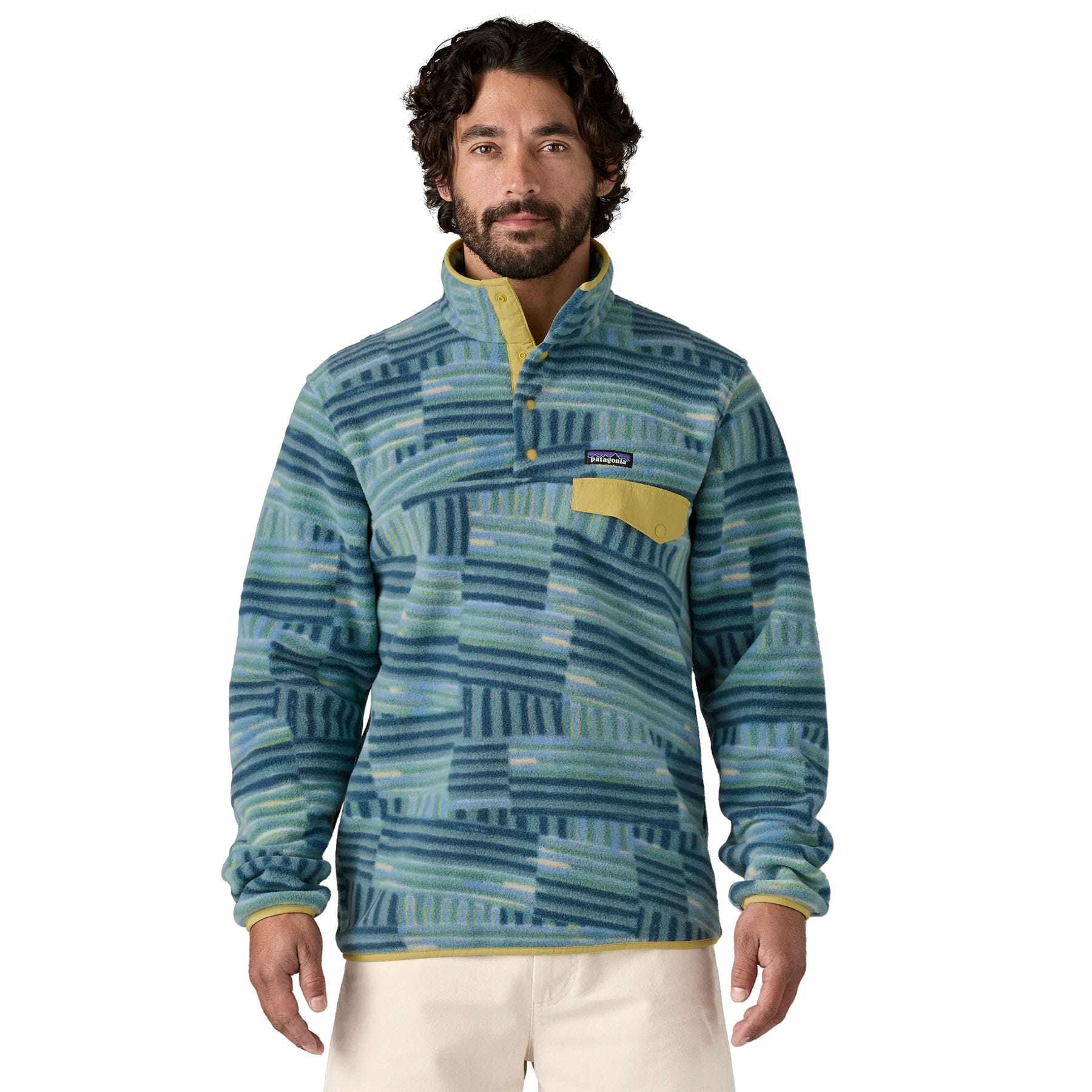 Men's Lightweight Synch Snap - T Pullover in Quilty Fitz: Wetland Blue | Patagonia Bend
