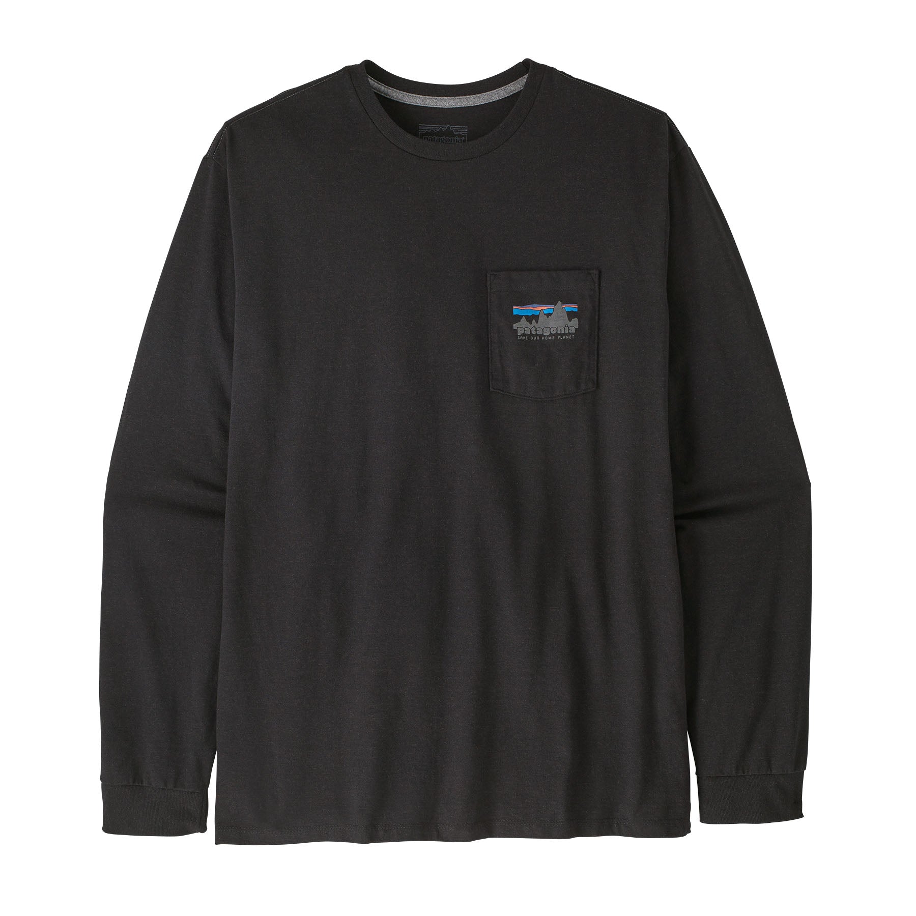 Men's Long - Sleeved '73 Skyline Pocket Responsibili - Tee in Ink Black | Patagonia Bend
