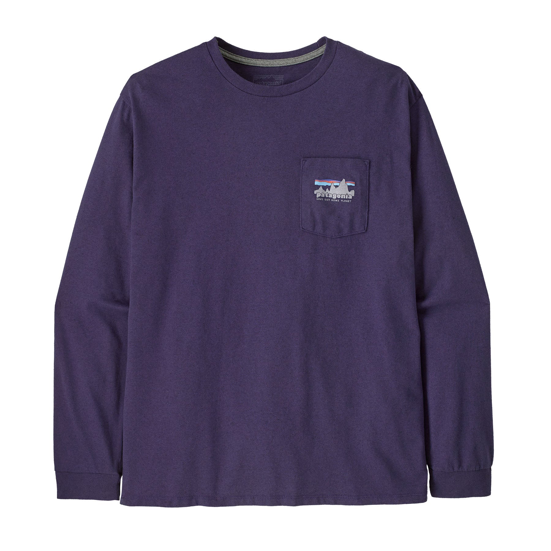 Men's Long - Sleeved '73 Skyline Pocket Responsibili - Tee in Plummet Purple | Patagonia Bend