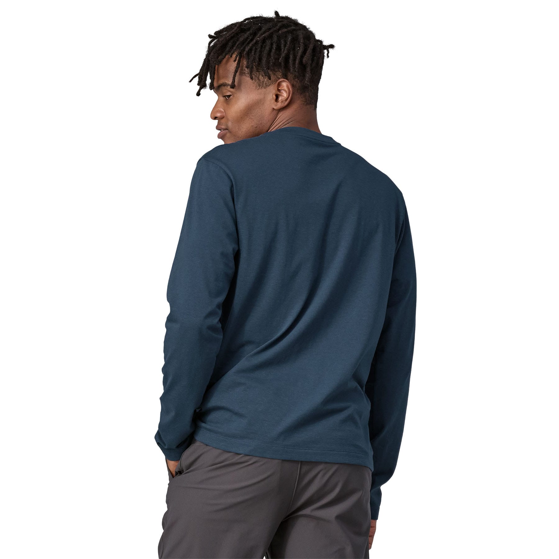 Men's Long - Sleeved Essential Tee in Tidepool Blue | Patagonia Bend