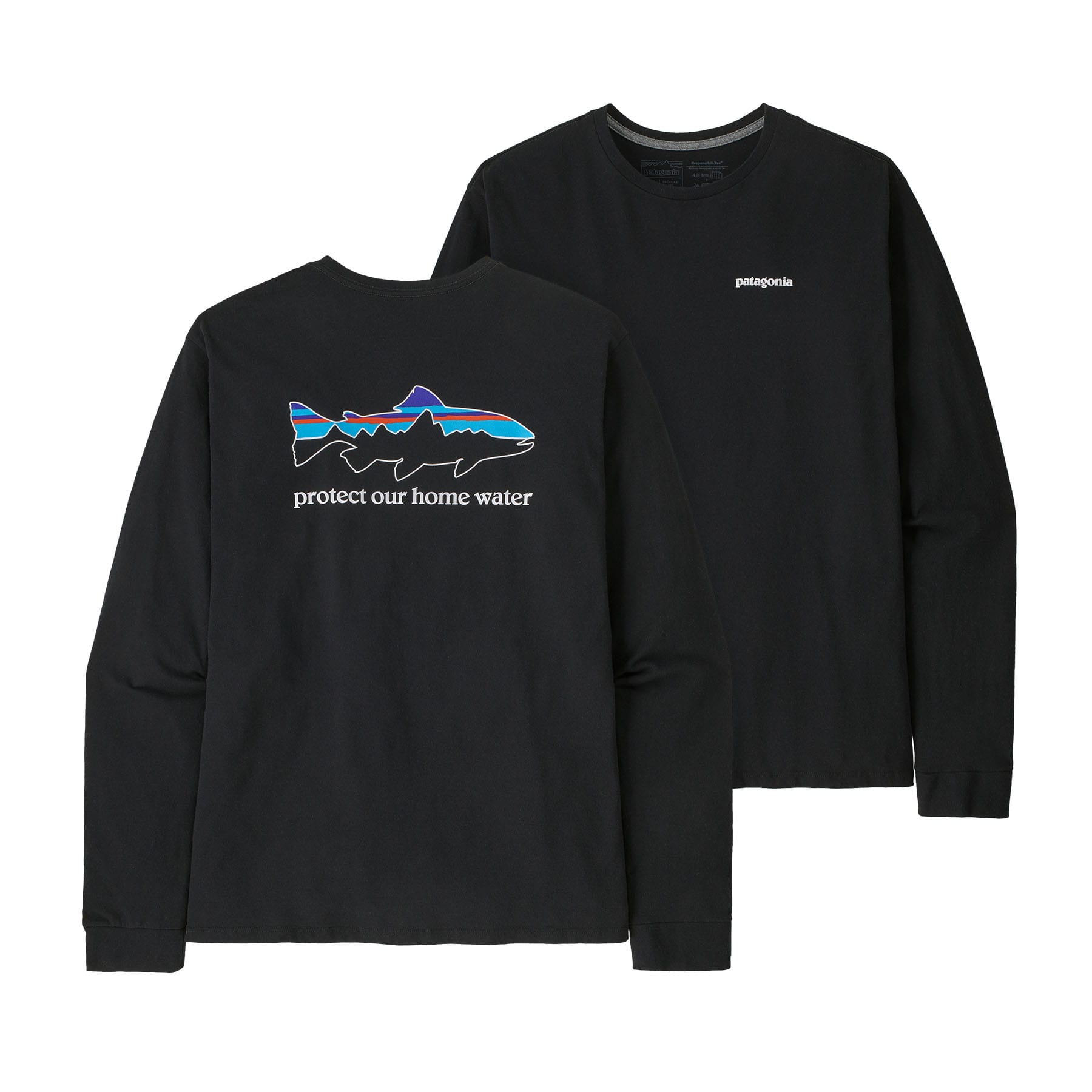 Men's Long - Sleeved Home Water Trout Responsibili - Tee in Black | Patagonia Bend