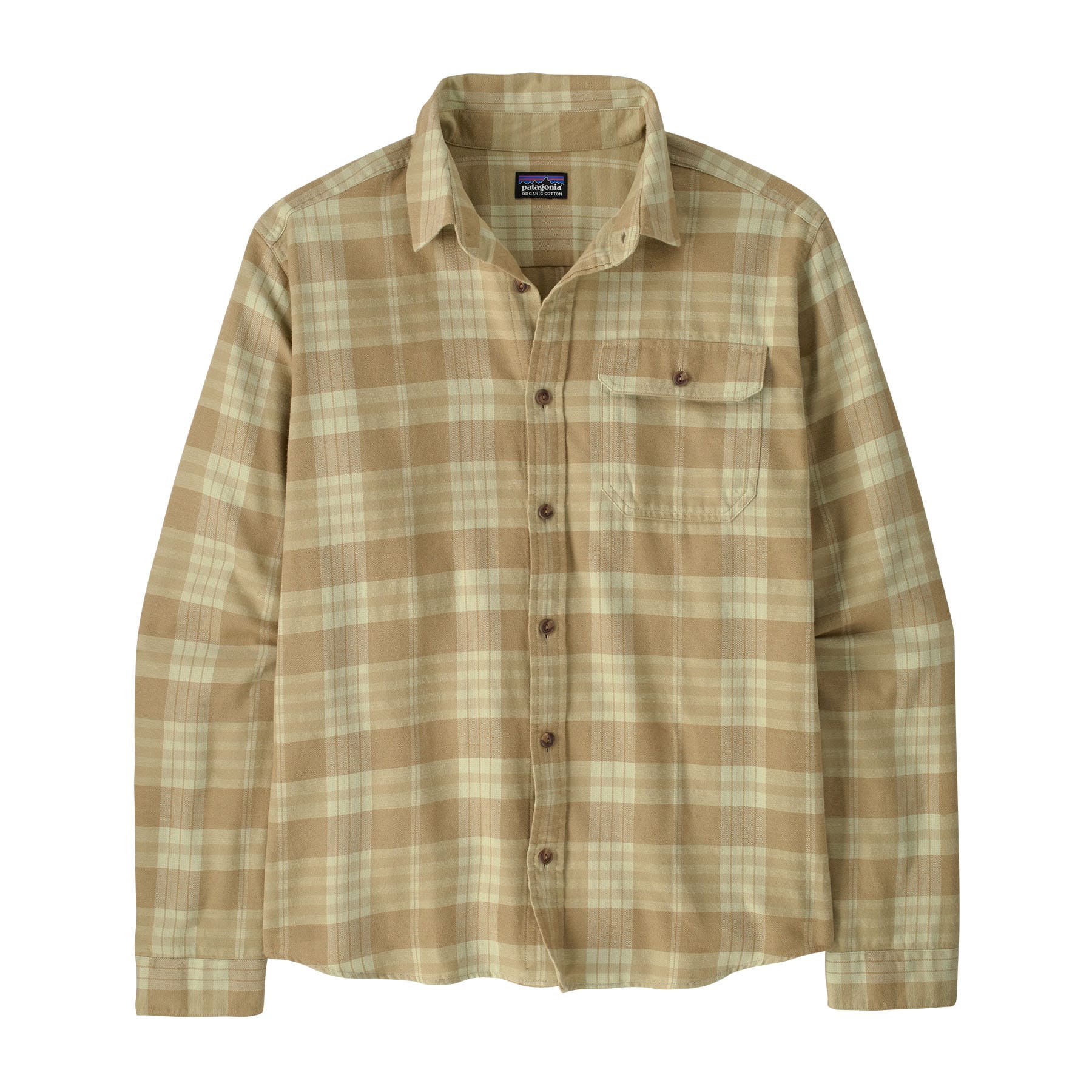 Men's Long - Sleeved Lightweight Fjord Flannel Shirt in Builder: Weathered Stone | Patagonia Bend