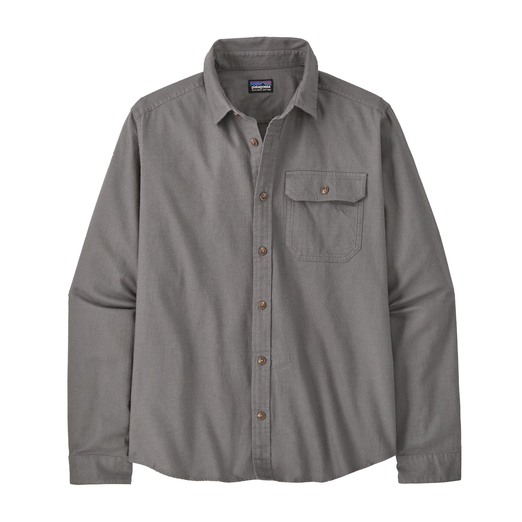 Men's Long - Sleeved Lightweight Fjord Flannel Shirt in Noble Grey | Patagonia Bend