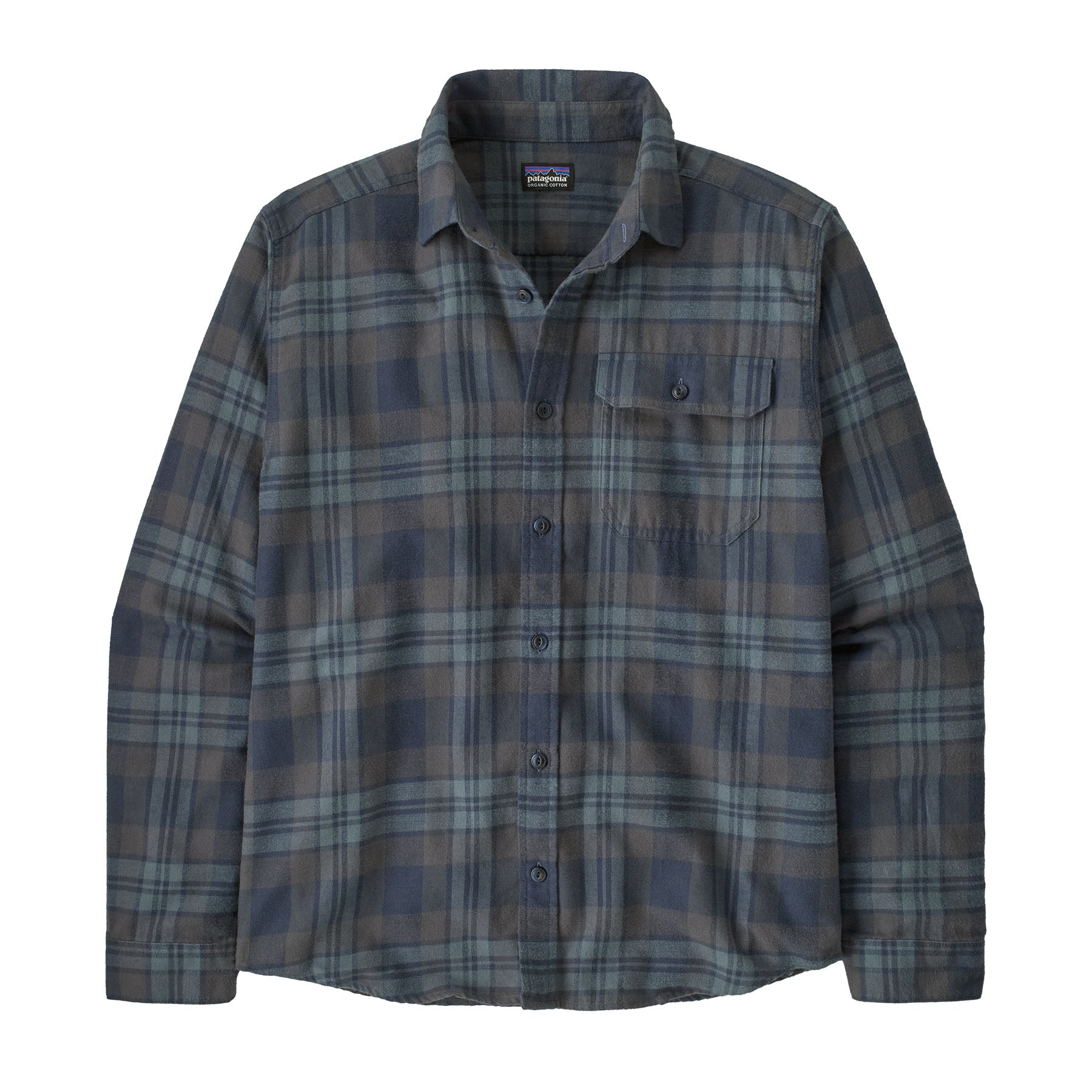 Men's Long - Sleeved Lightweight Fjord Flannel Shirt in Paw: Smolder Blue | Patagonia Bend