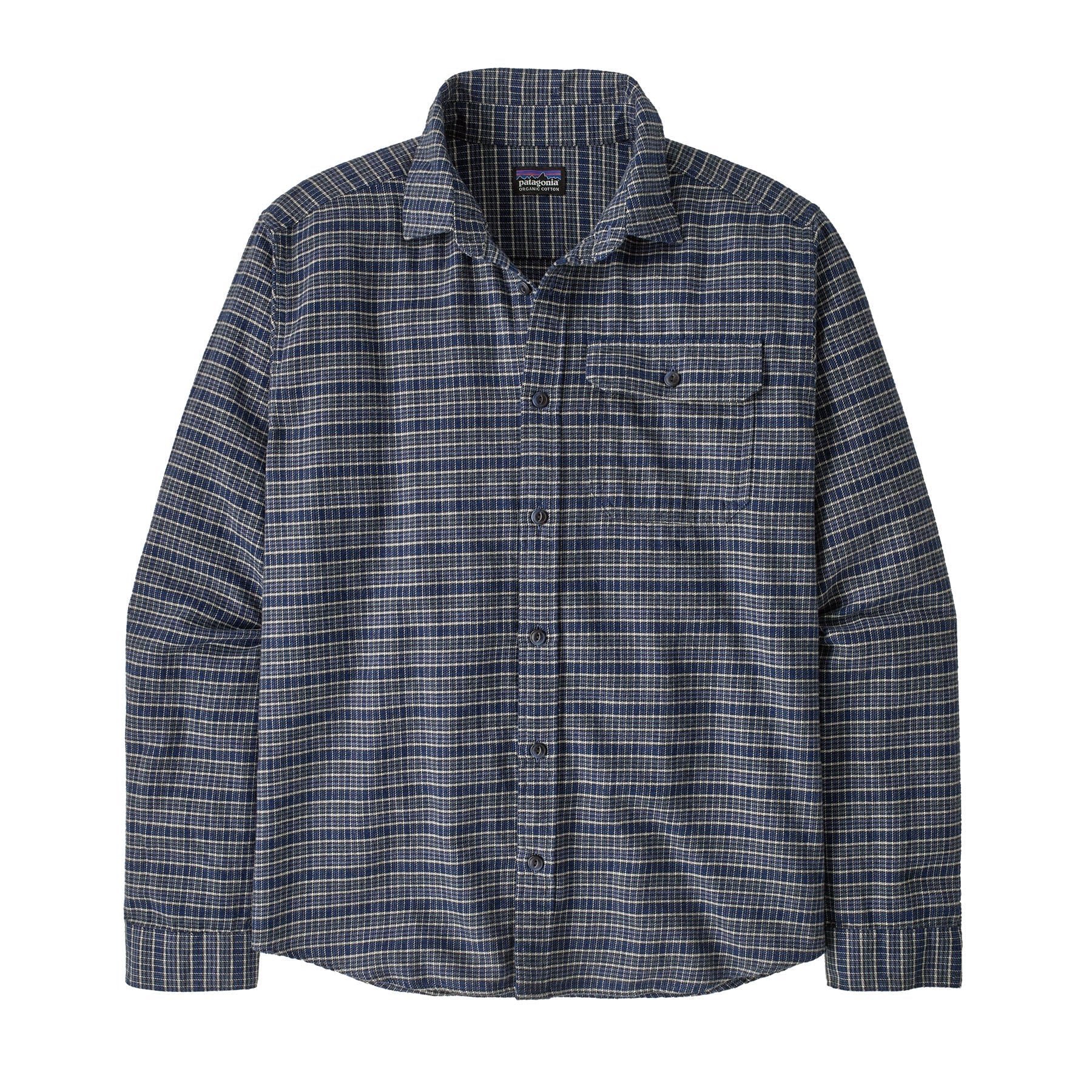 Men's Long - Sleeved Lightweight Fjord Flannel Shirt in Tracks: Sunken Blue | Patagonia Bend