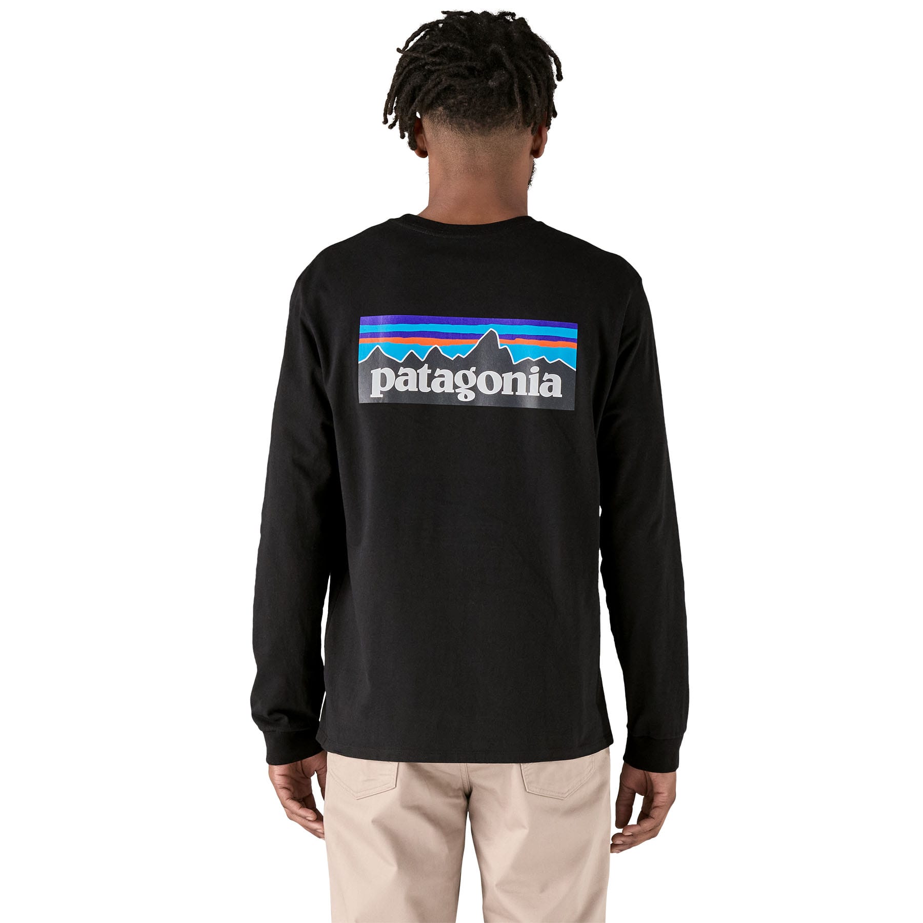 Men's Long - Sleeved P - 6 Logo Responsibili - Tee in Black | Patagonia Bend
