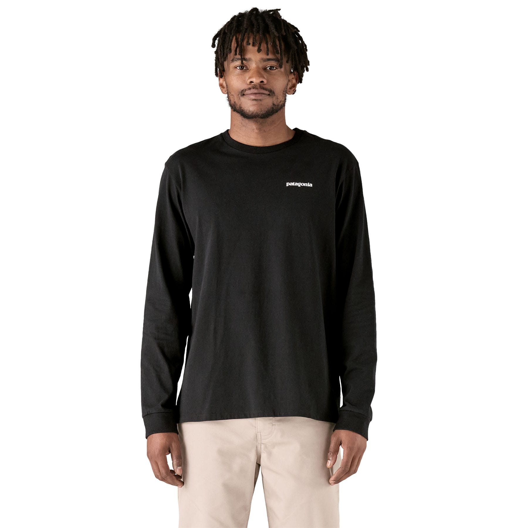 Men's Long - Sleeved P - 6 Logo Responsibili - Tee in Black | Patagonia Bend