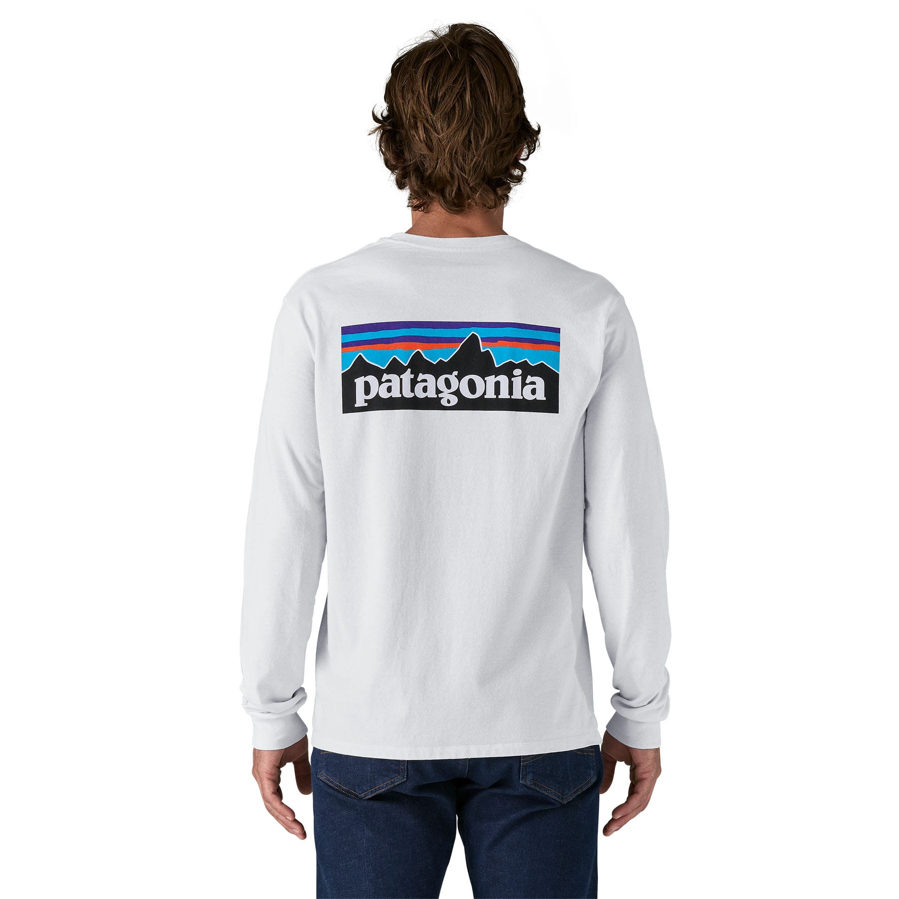 Men's Long - Sleeved P - 6 Logo Responsibili - Tee in White | Patagonia Bend