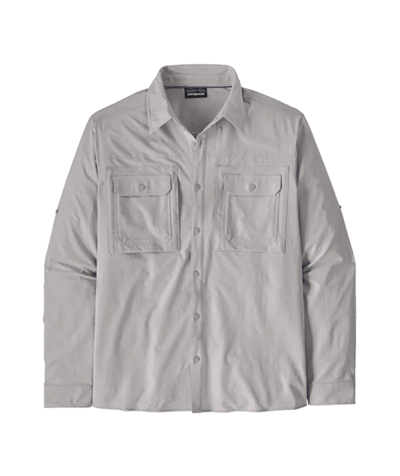 Men's Long - Sleeved Self Guided Sun Shirt in Crisp Grey | Patagonia Bend
