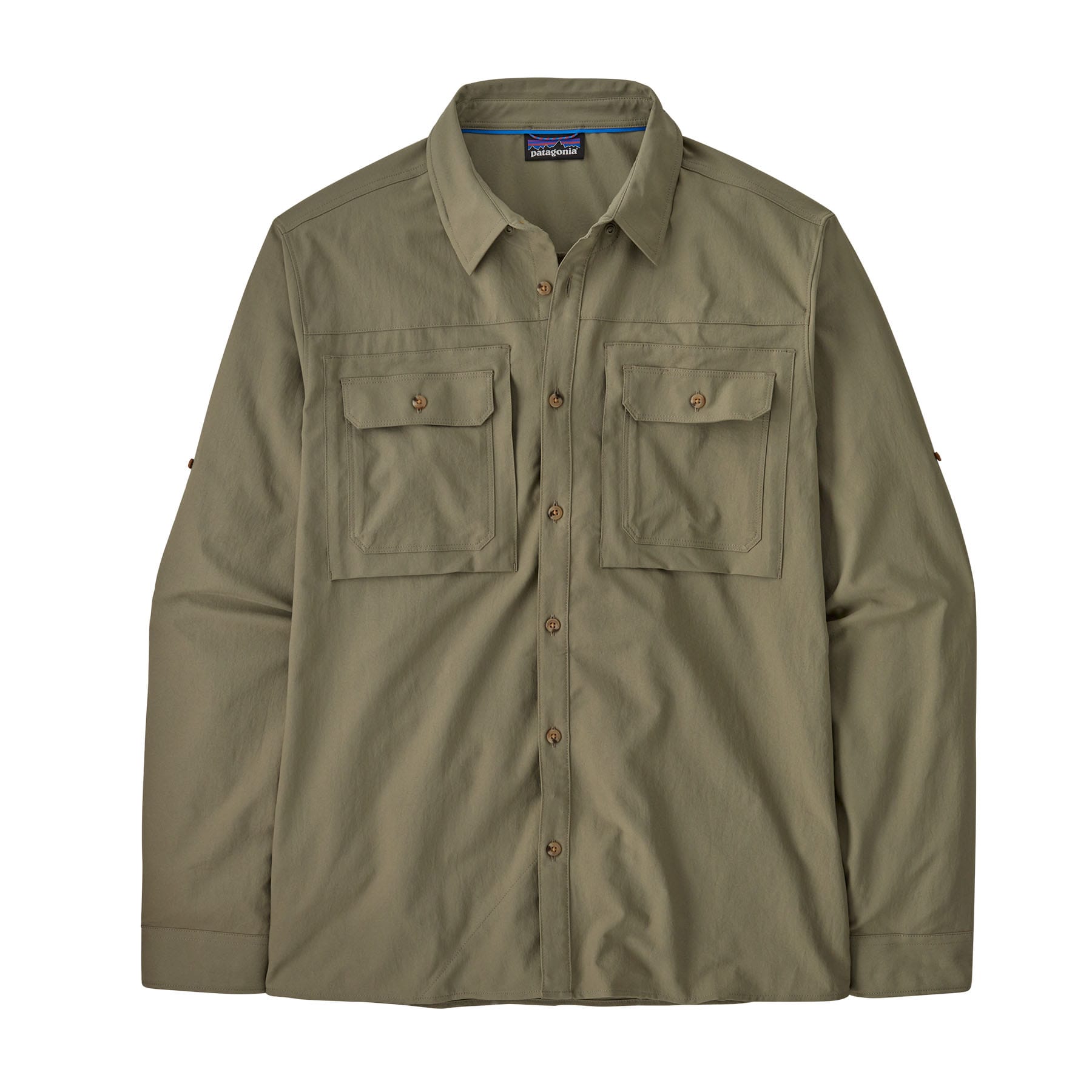Men's Long - Sleeved Self Guided Sun Shirt in River Rock Green | Patagonia Bend