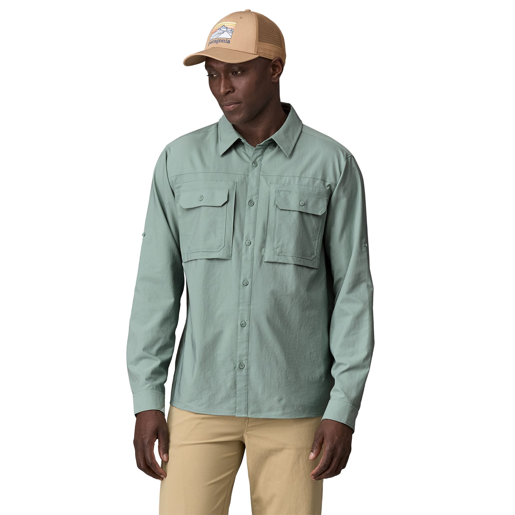 Men's Long - Sleeved Self Guided Sun Shirt in Thermal Blue | Patagonia Bend