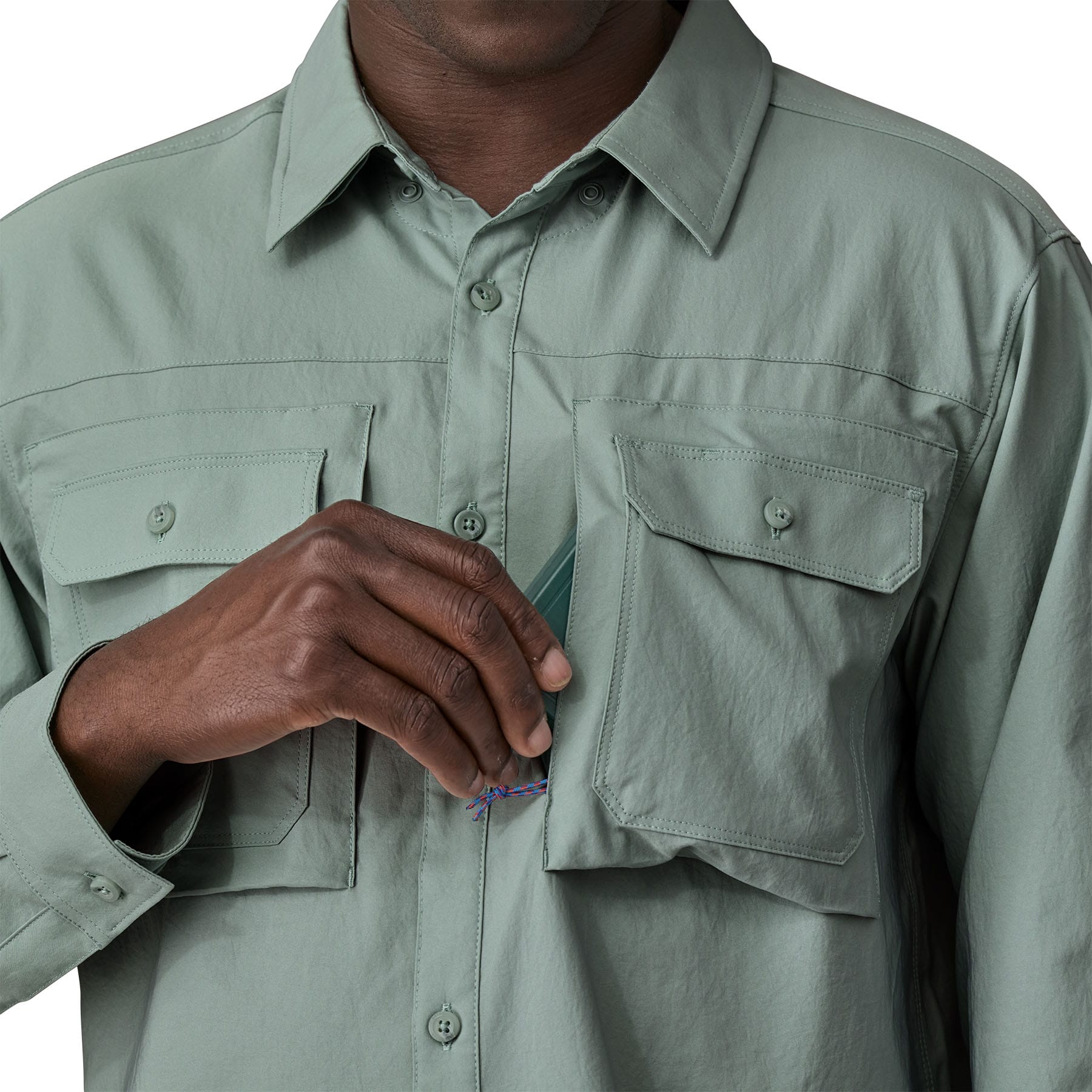 Men's Long - Sleeved Self Guided Sun Shirt in Thermal Blue | Patagonia Bend